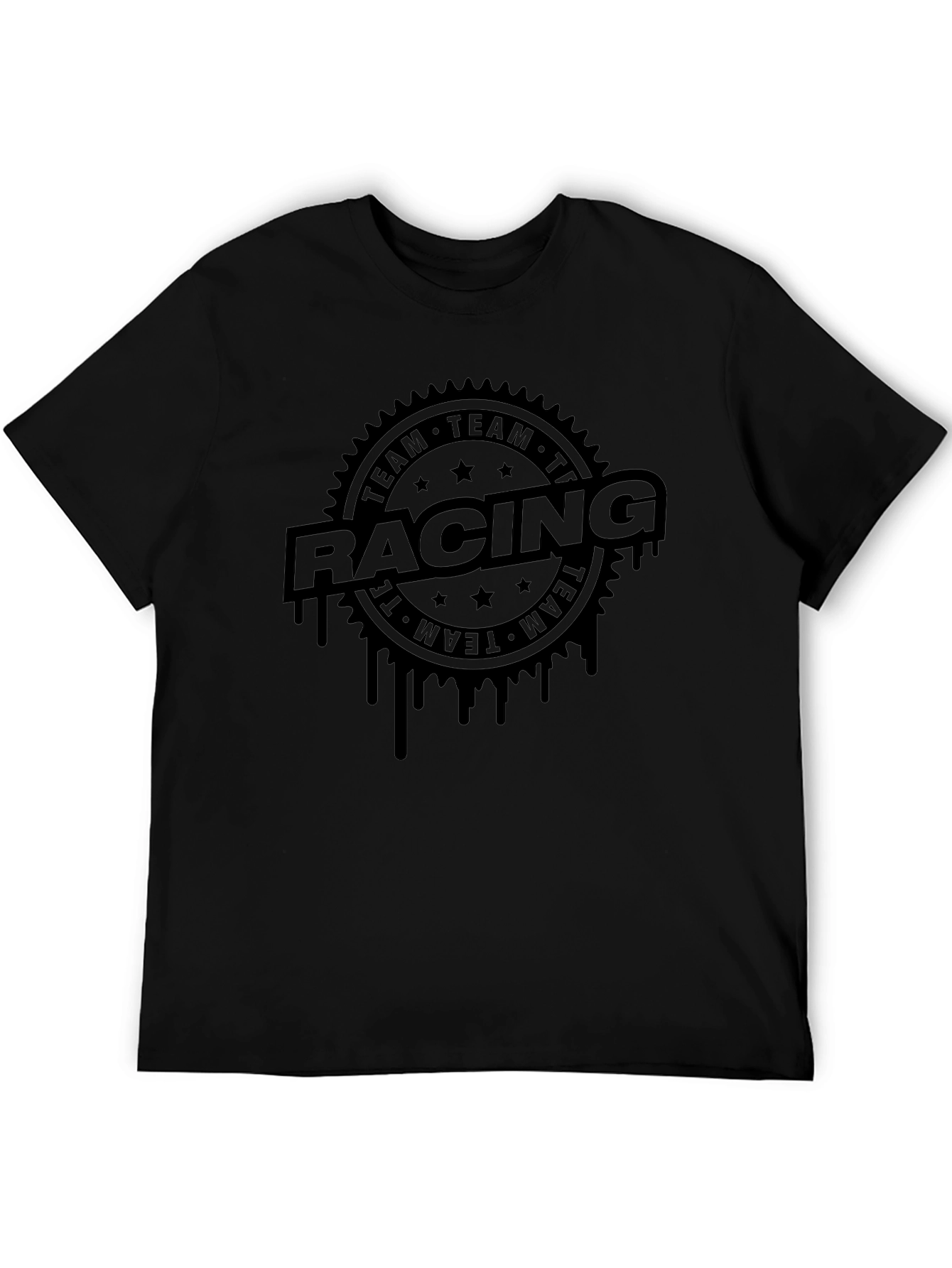 Team Racing Black Graphic T-Shirt