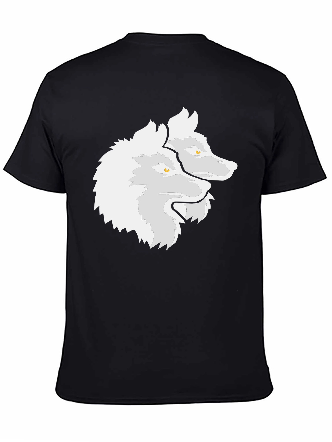 Two Headed Wolf Graphic Tee - Mens Black T-Shirt
