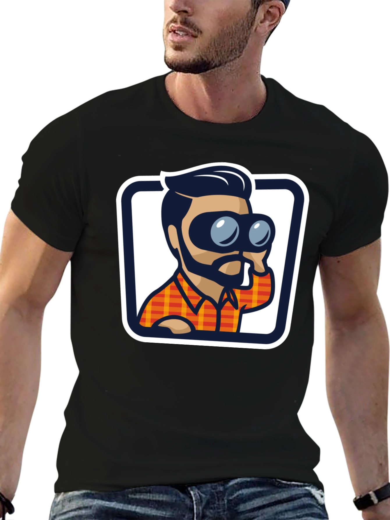 Binoculars Graphic Tee - Stylish Black T-Shirt