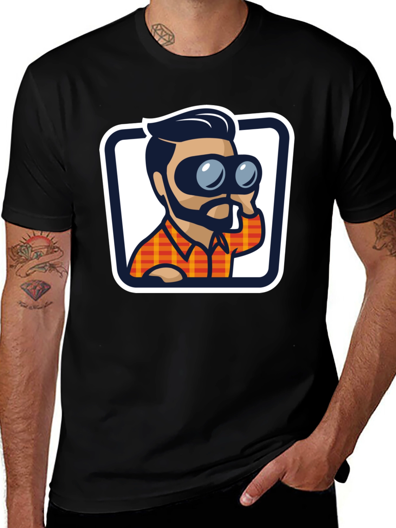 Binoculars Graphic Tee - Stylish Black T-Shirt