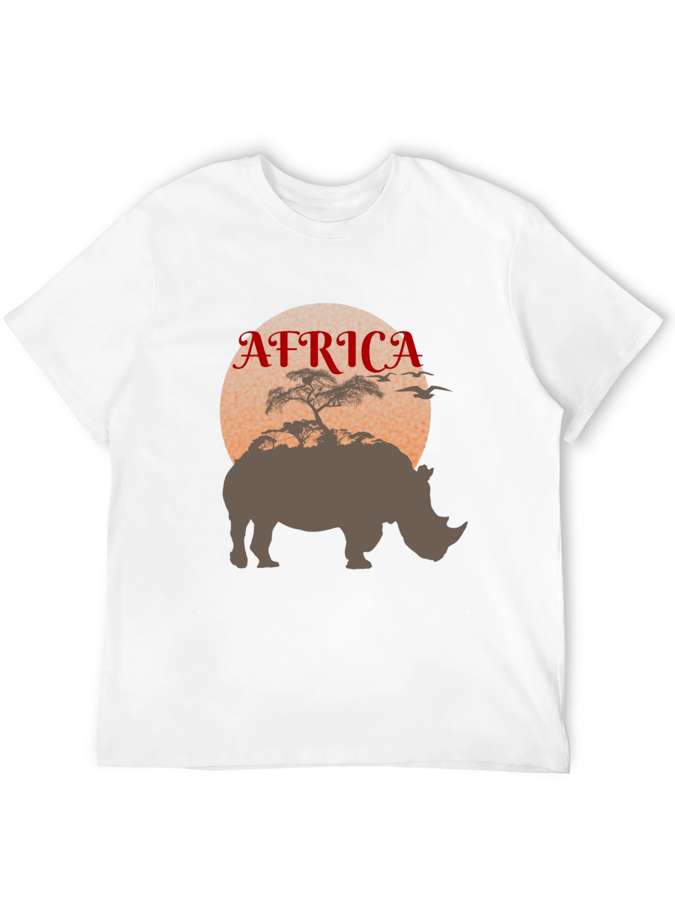 Africa Rhino Silhouette Graphic Tee