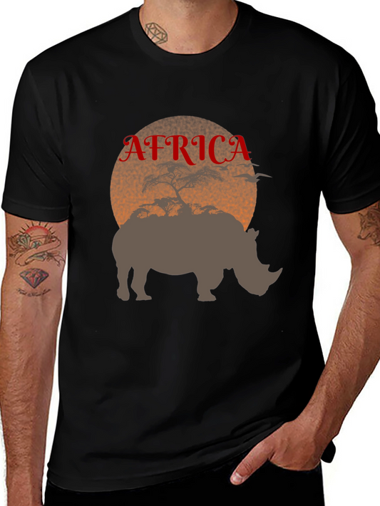 Africa Rhino Silhouette Graphic Tee
