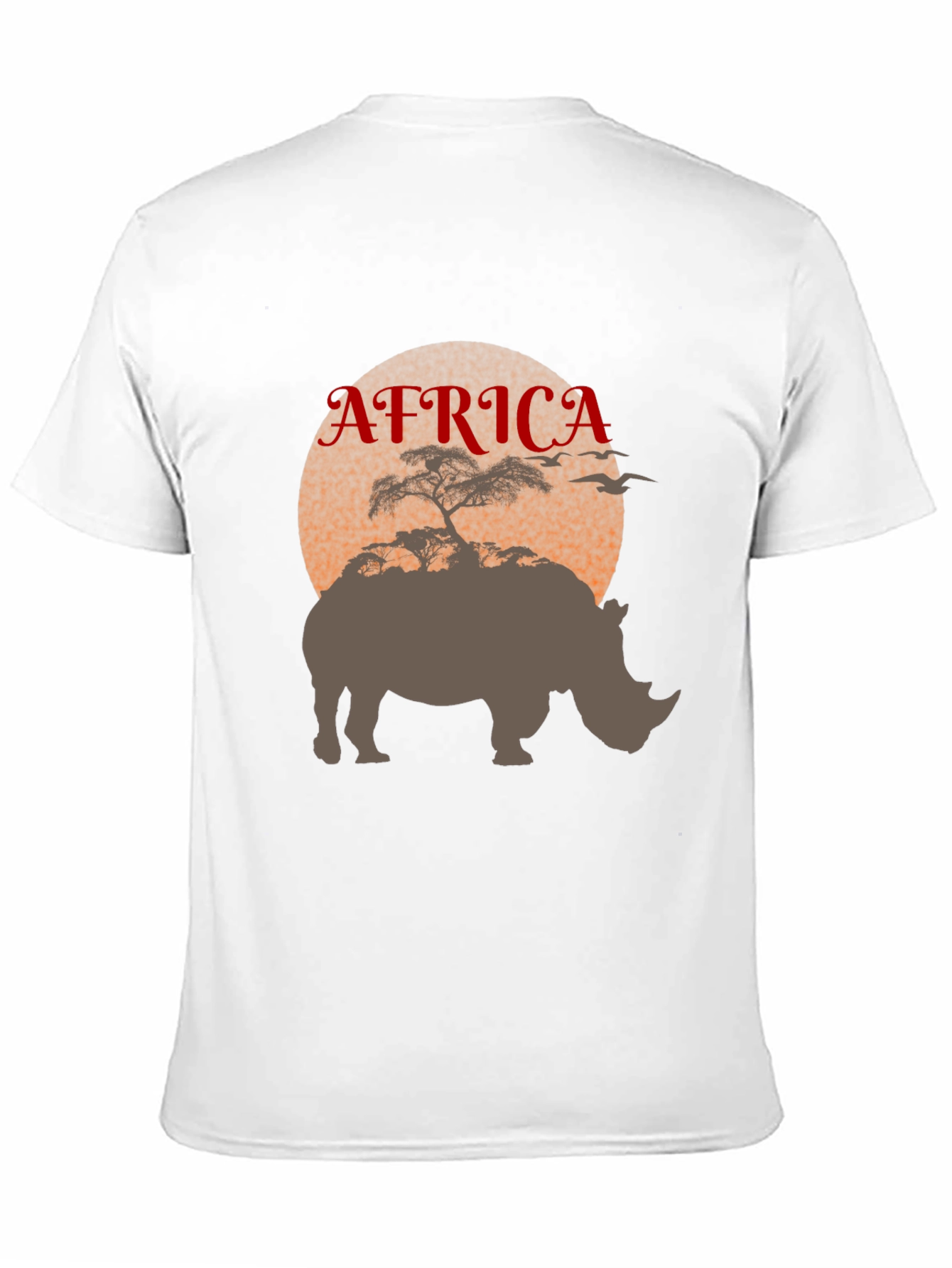 Africa Rhino Silhouette Graphic Tee