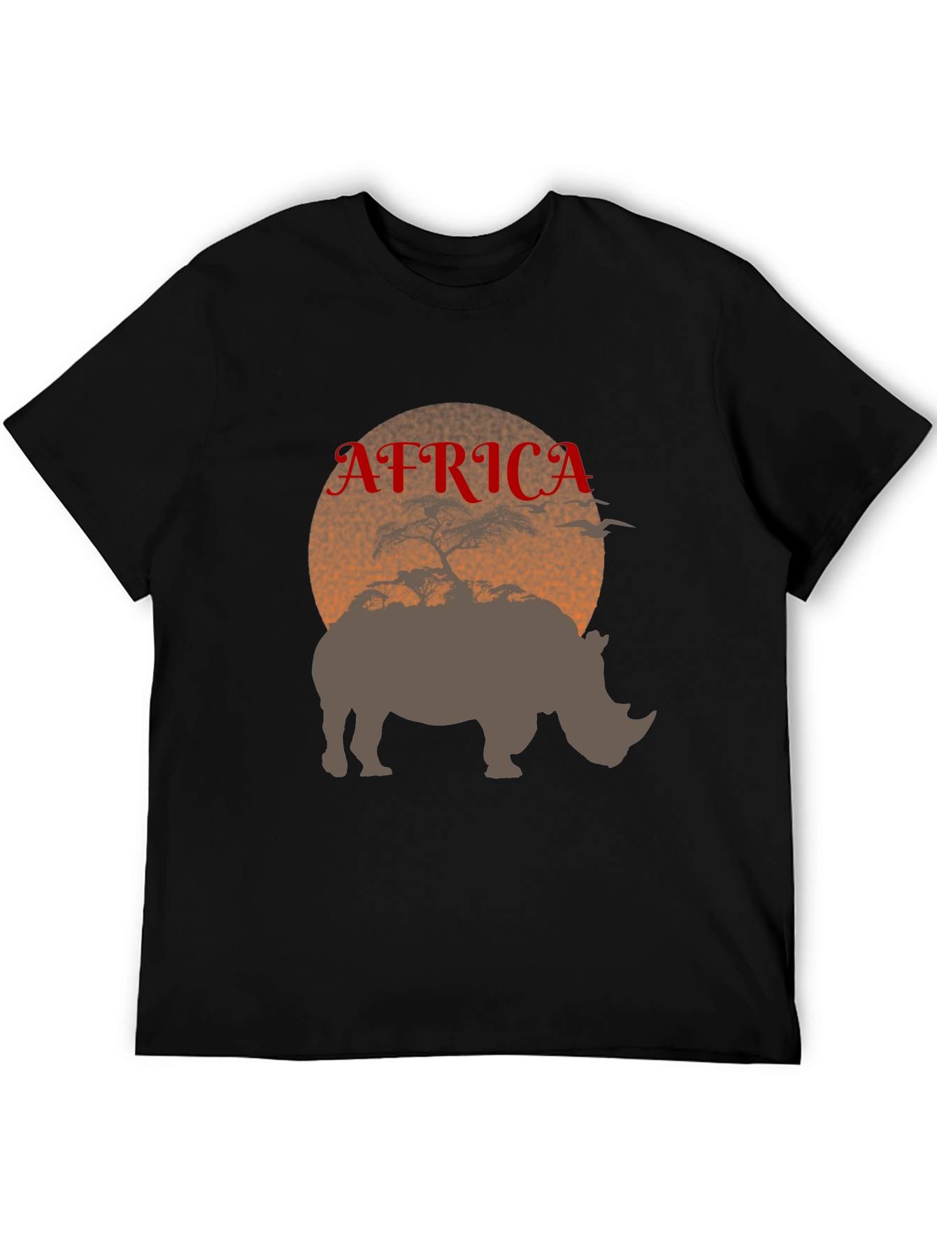 Africa Rhino Silhouette Graphic Tee