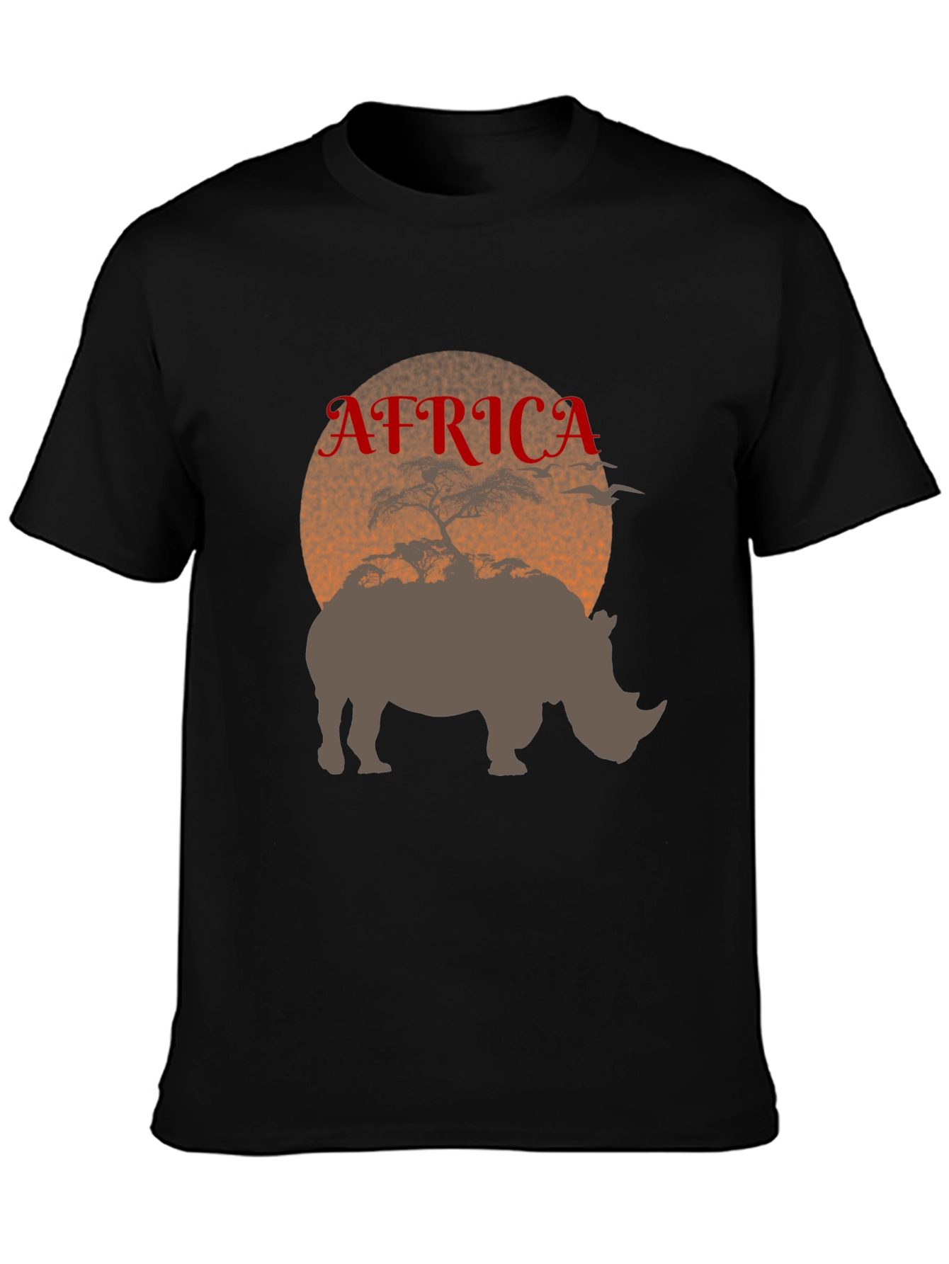 Africa Rhino Silhouette Graphic Tee