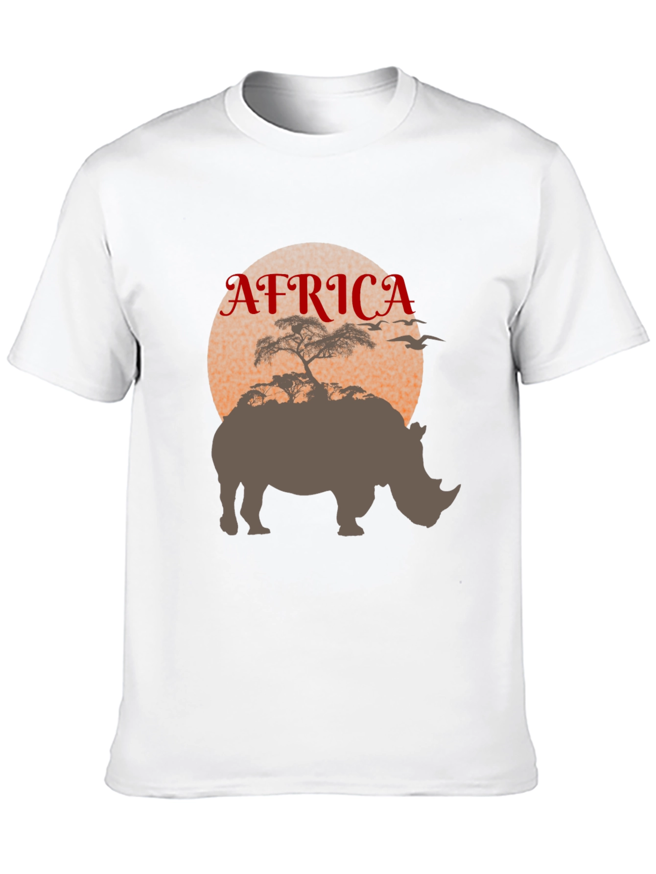 Africa Rhino Silhouette Graphic Tee