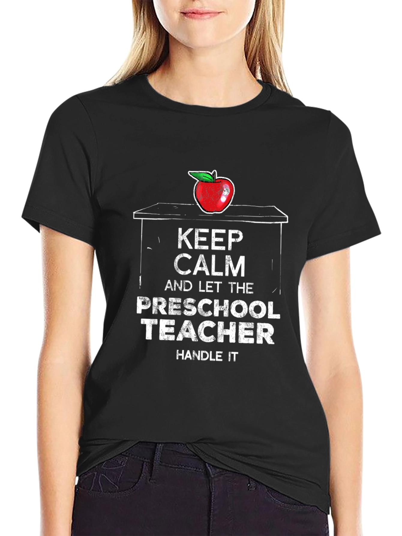 Keep Calm Preschool Teacher Black T-Shirt