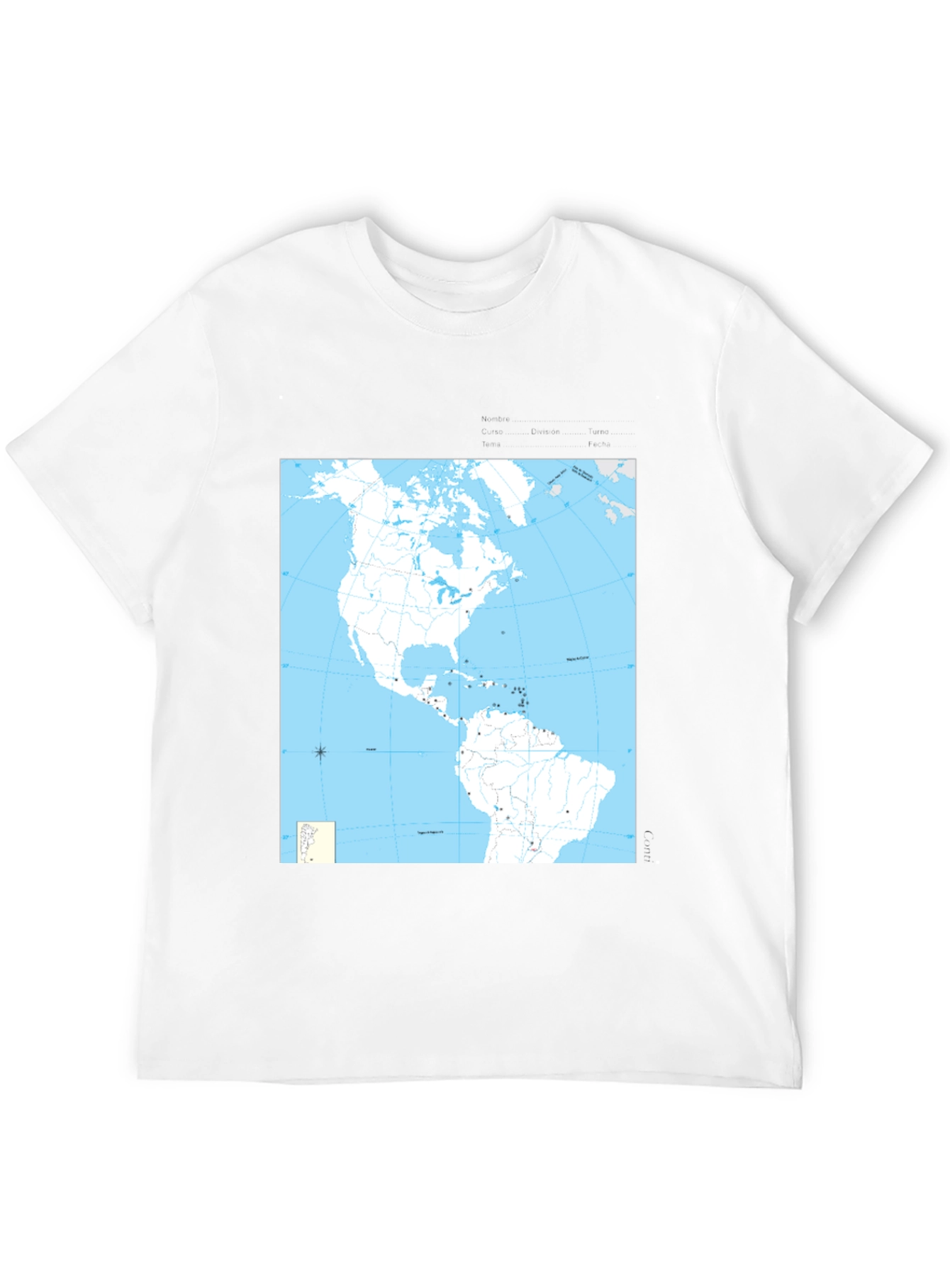 Americas Map Graphic Tee - Black Cotton T-Shirt