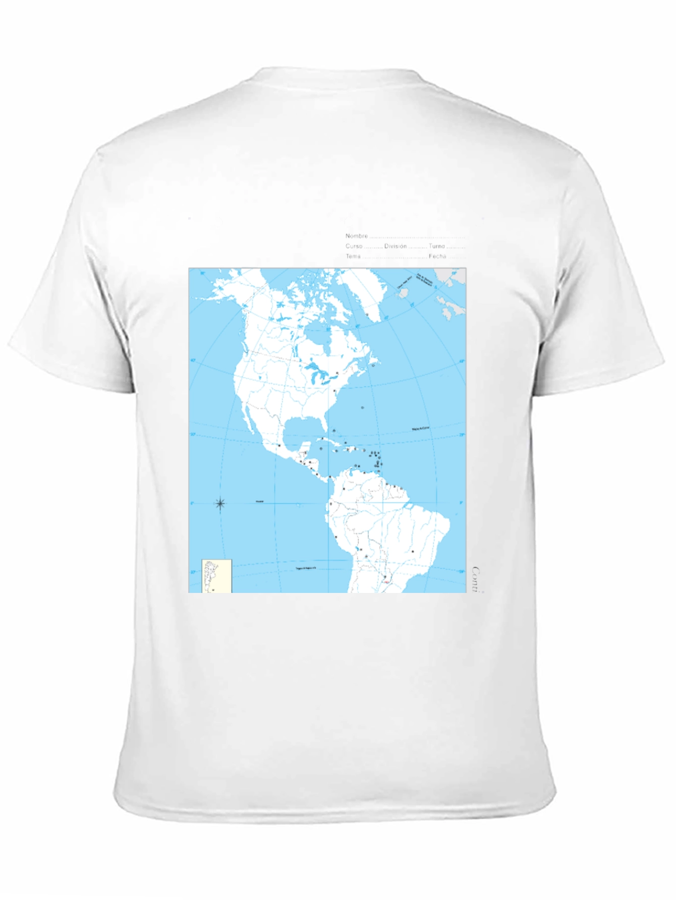 Americas Map Graphic Tee - Black Cotton T-Shirt