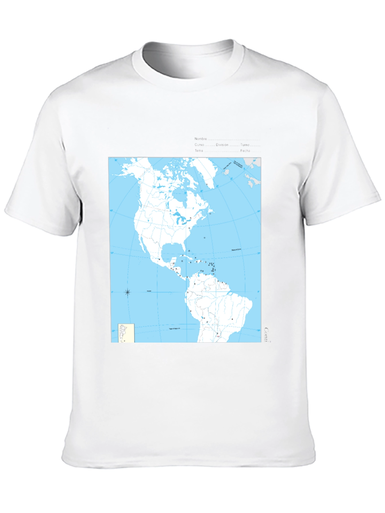 Americas Map Graphic Tee - Black Cotton T-Shirt