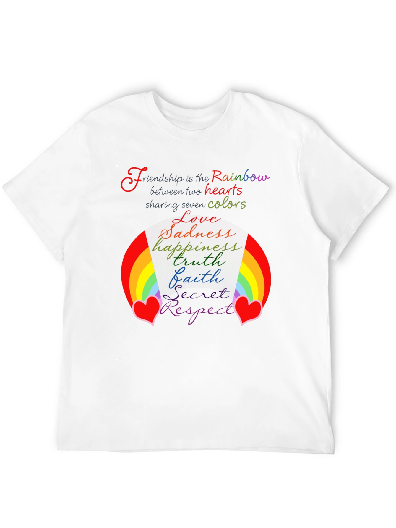 Rainbow Friendship Heart Graphic Tee