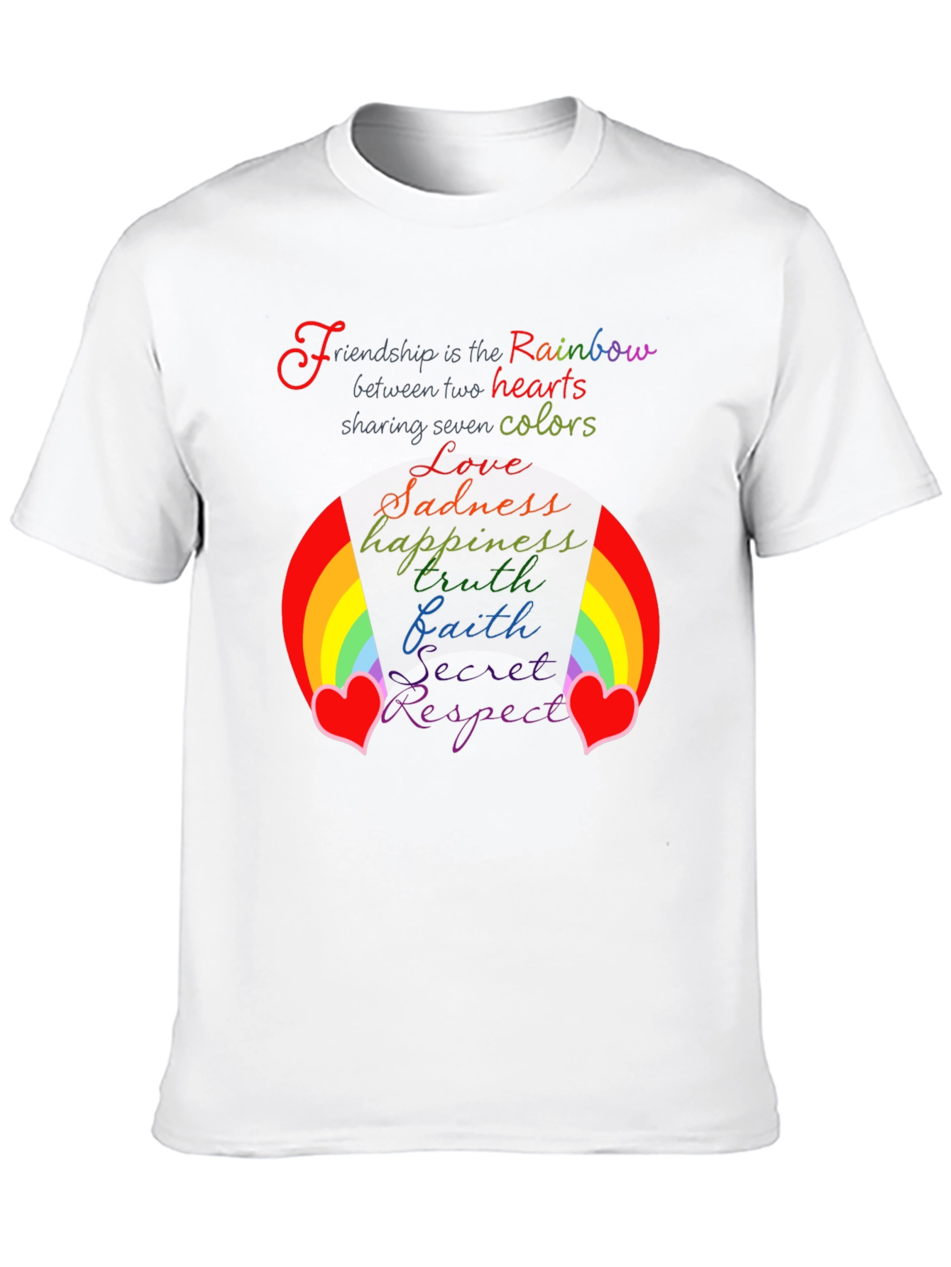 Rainbow Friendship Heart Graphic Tee