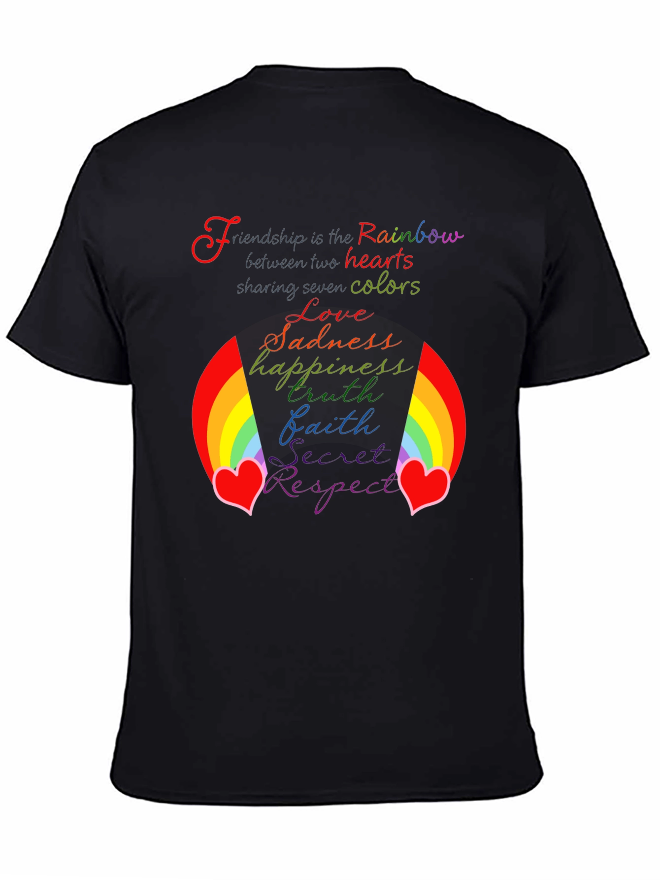 Rainbow Friendship Heart Graphic Tee