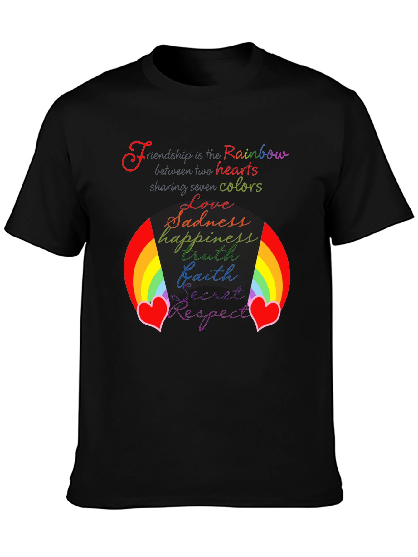 Rainbow Friendship Heart Graphic Tee