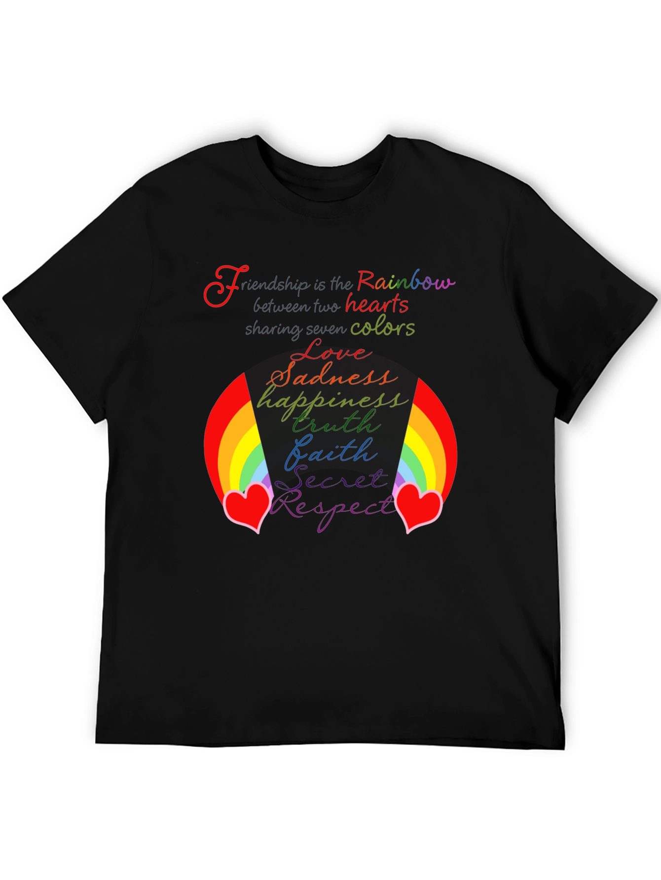 Rainbow Friendship Heart Graphic Tee