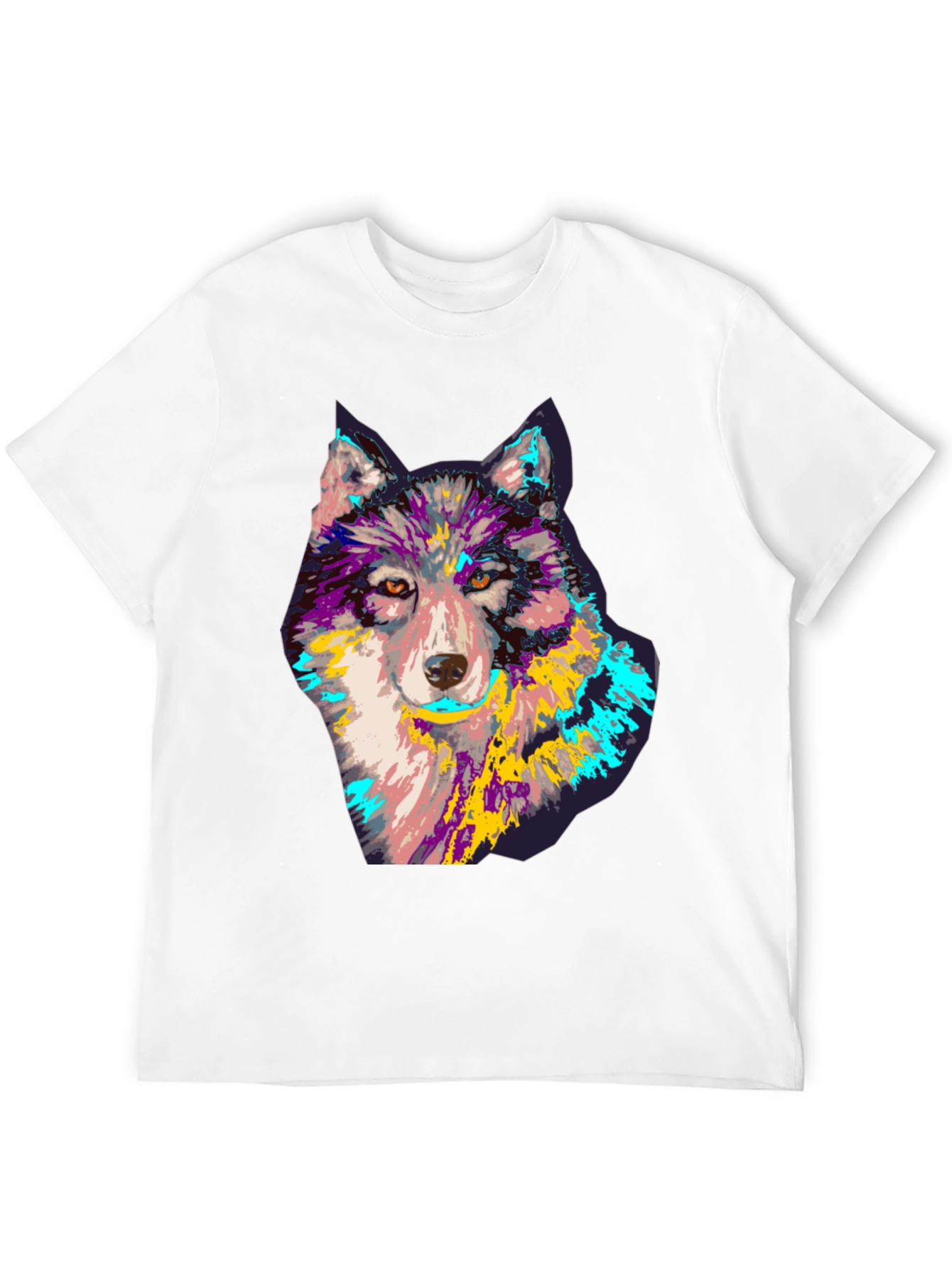 Wolf Graphic Print T-Shirt - Mens Black Tee