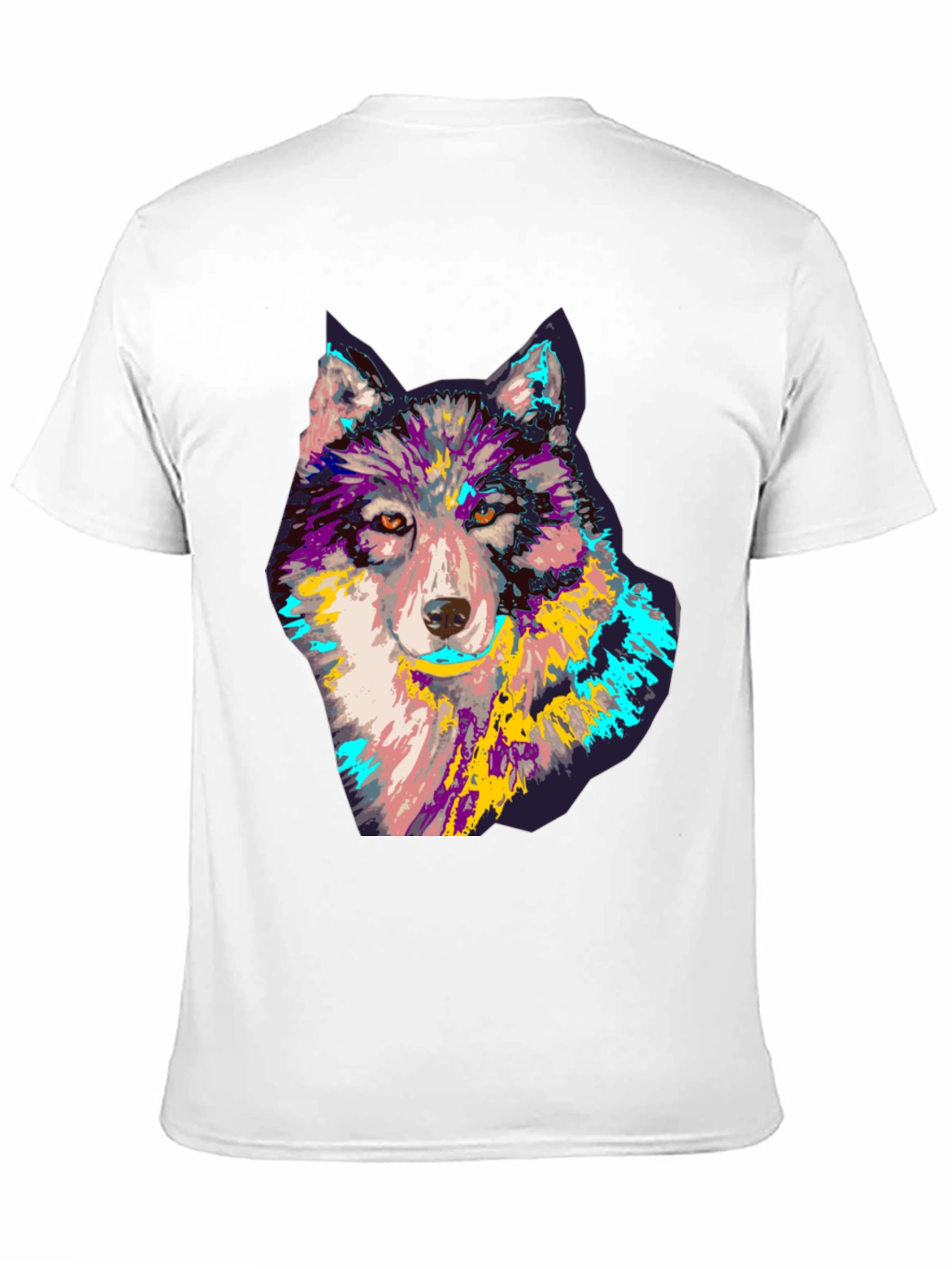 Wolf Graphic Print T-Shirt - Mens Black Tee