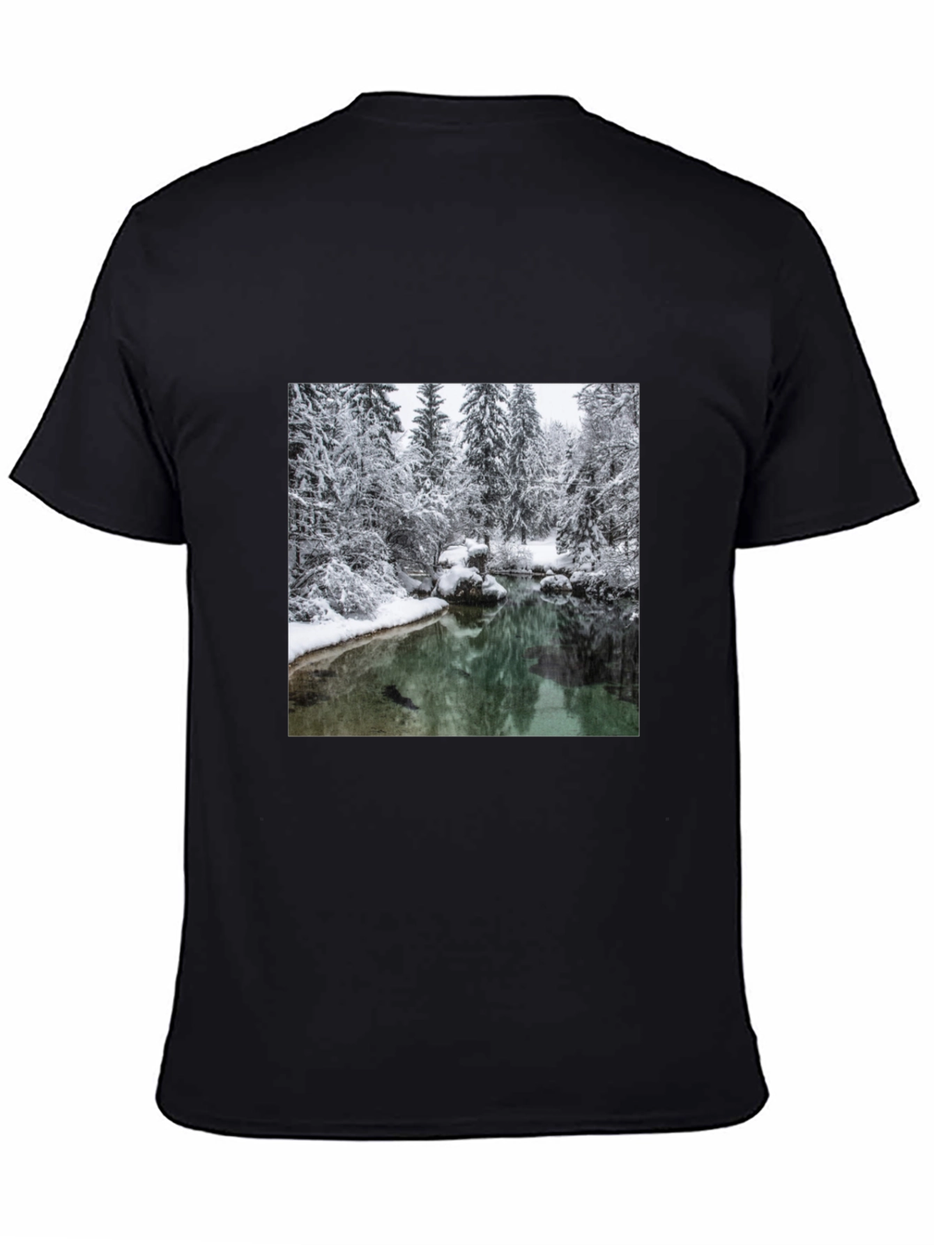 Winter Landscape Graphic Tee - Black