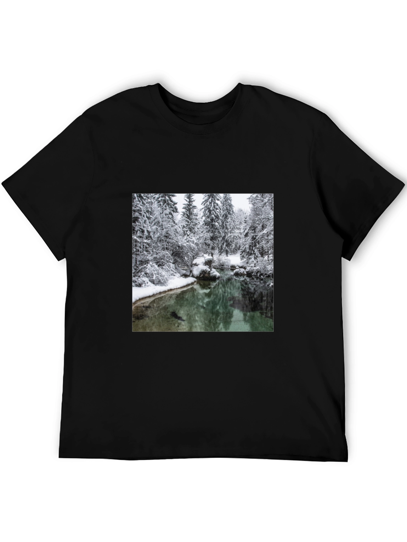 Winter Landscape Graphic Tee - Black