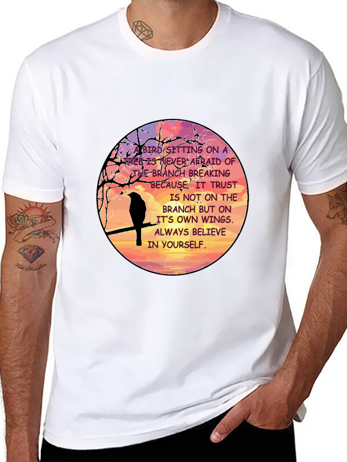 Motivational Bird Graphic T-Shirt