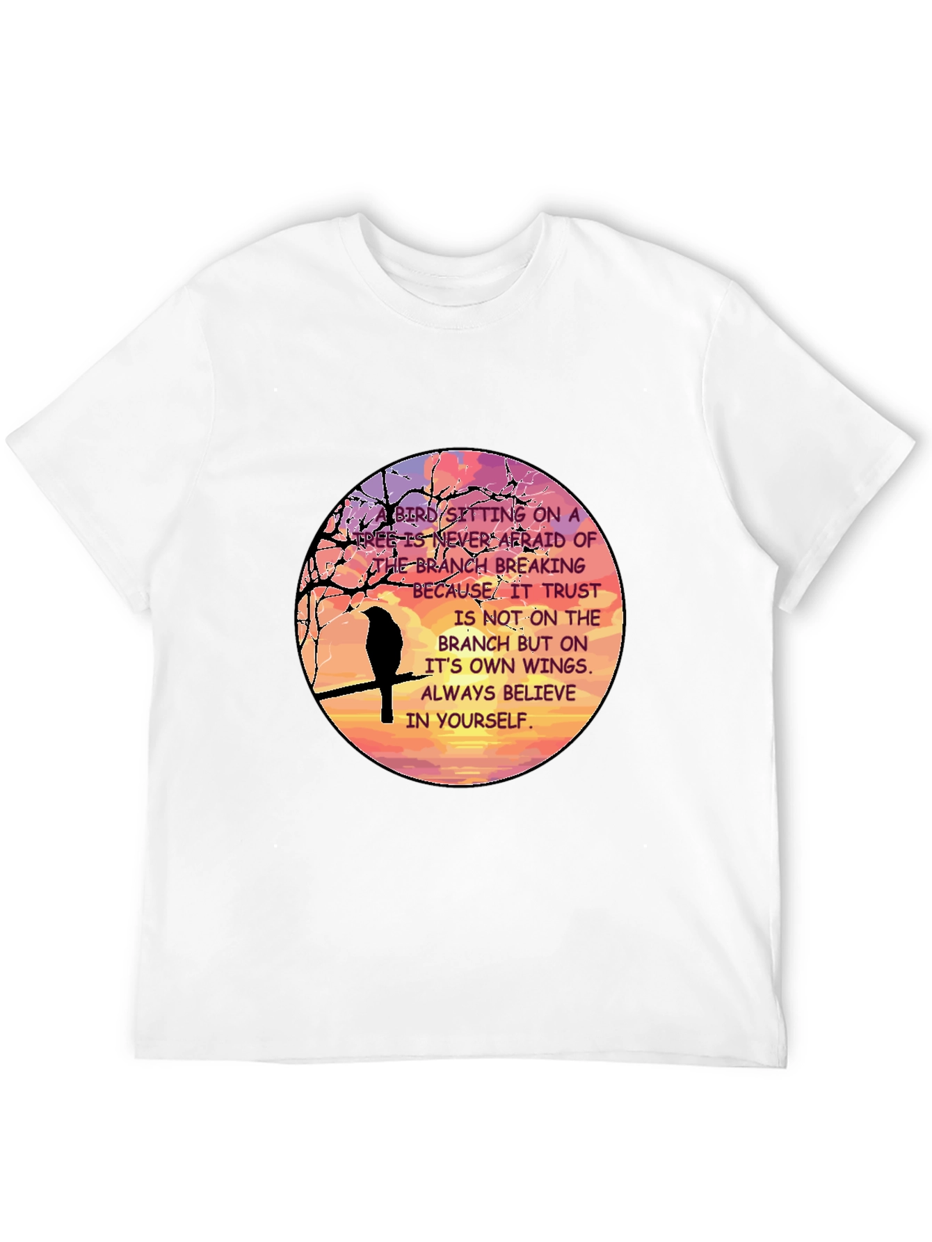 Motivational Bird Graphic T-Shirt