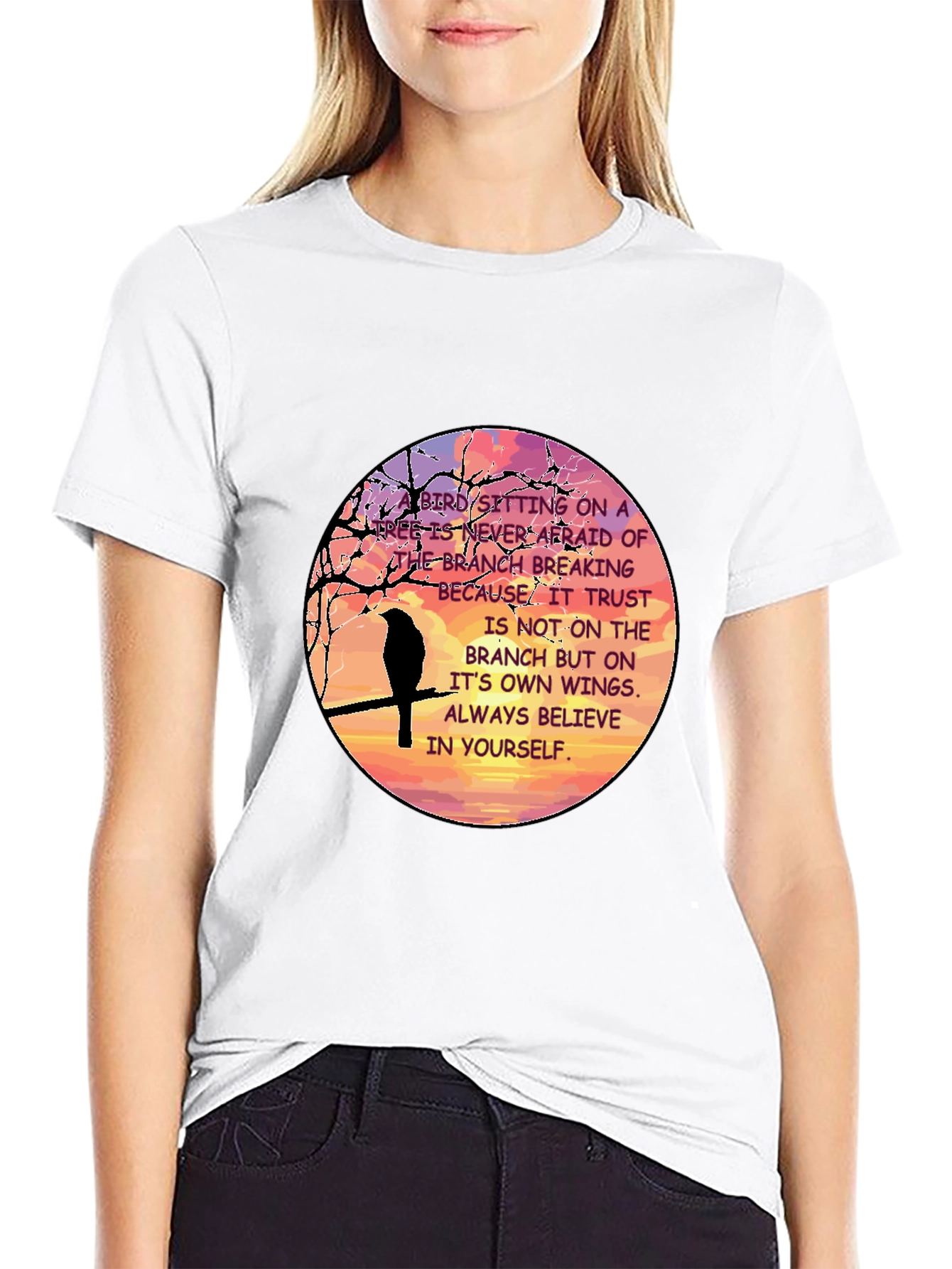 Motivational Bird Graphic T-Shirt