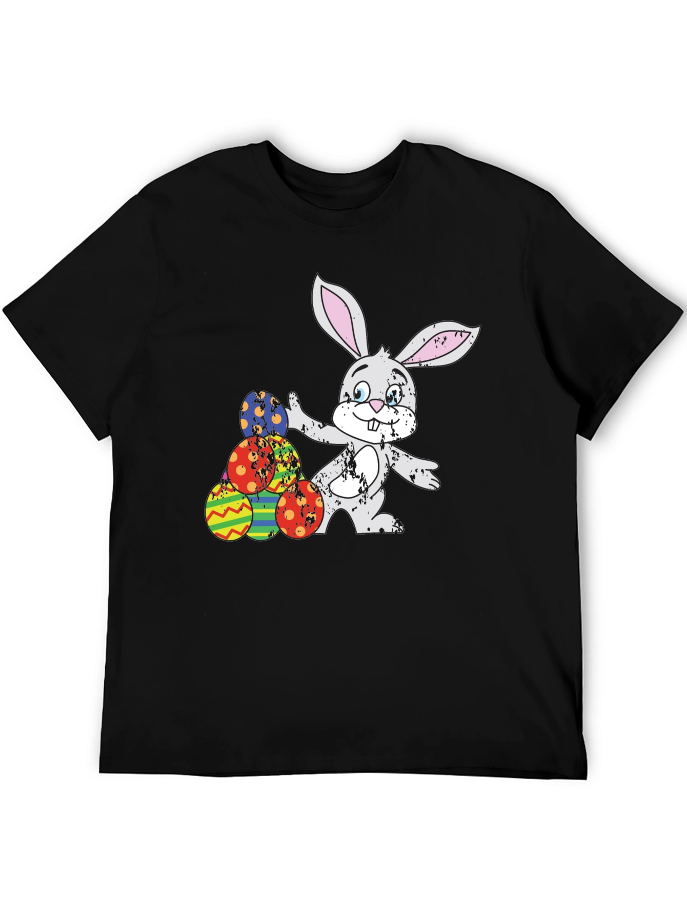 Easter Bunny & Eggs Black Graphic Tee