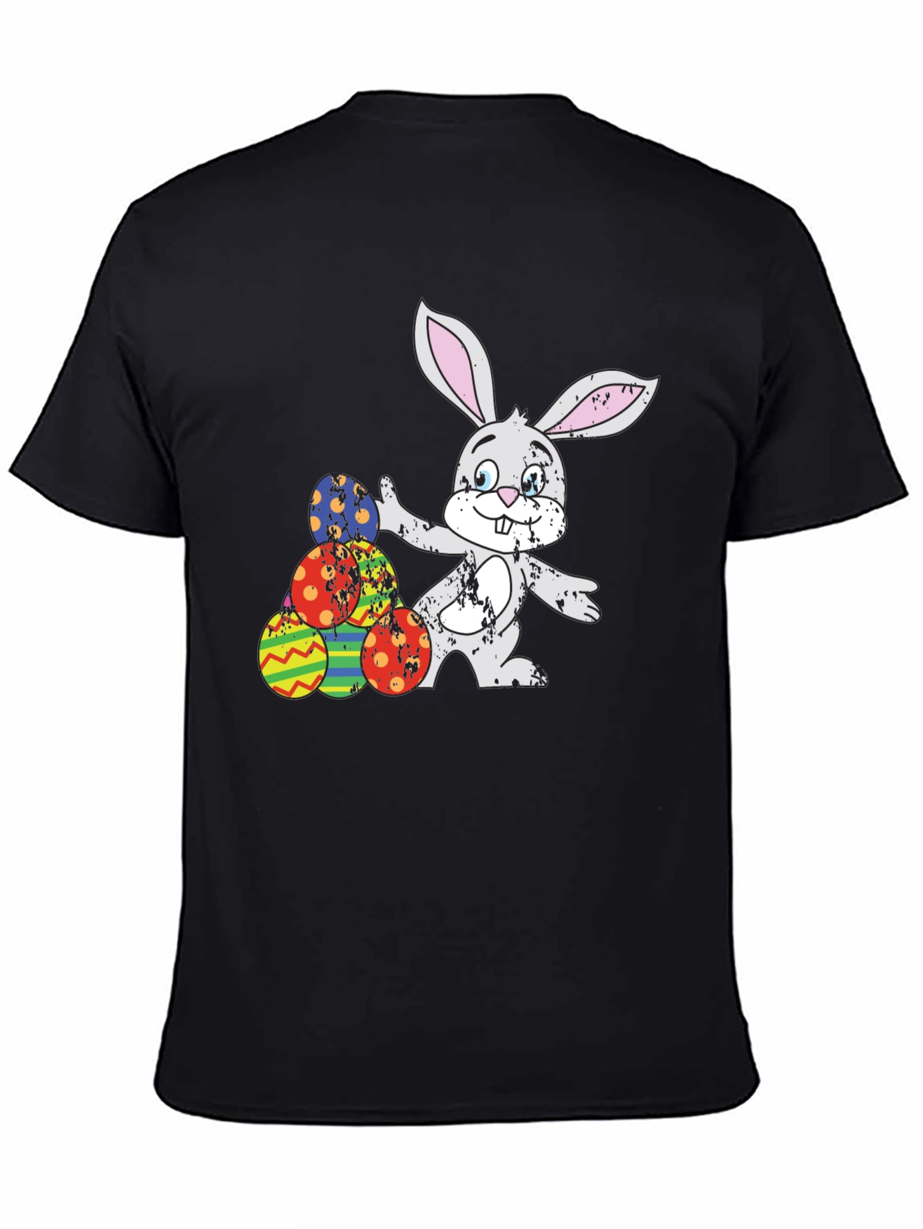 Easter Bunny & Eggs Black Graphic Tee