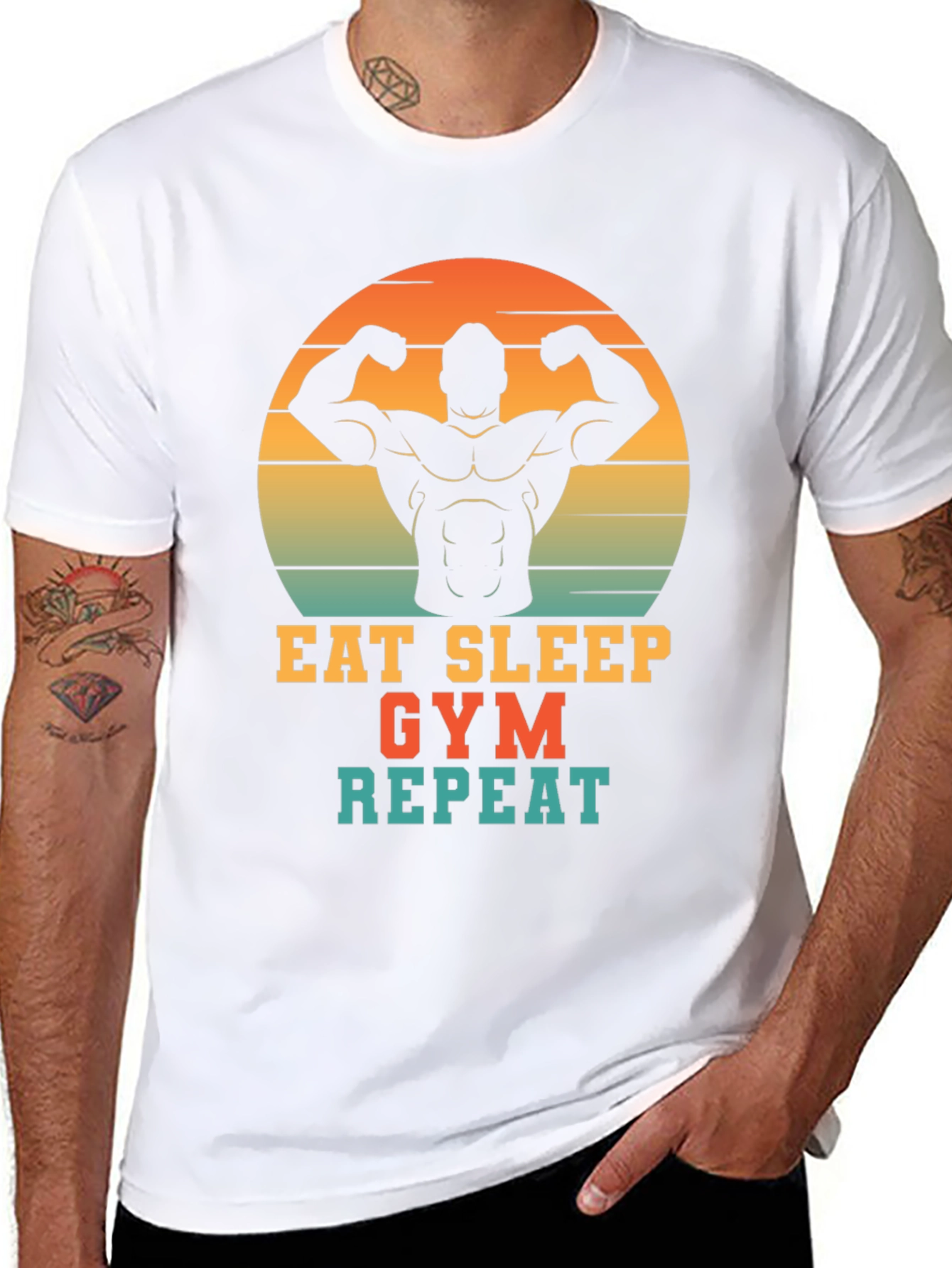 Eat Sleep Gym Repeat Mens Graphic T-Shirt