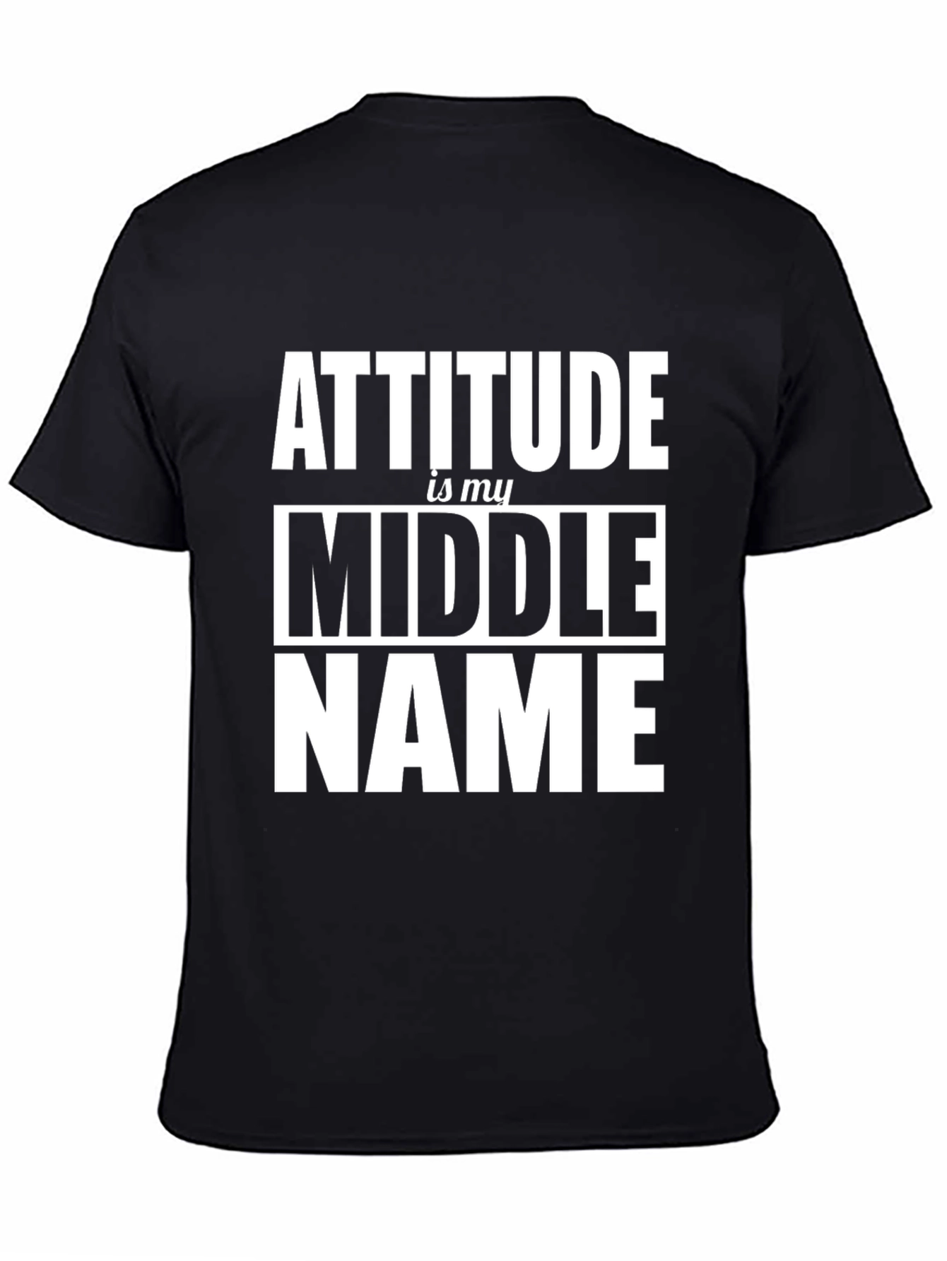 Attitude Is My Middle Name Black Graphic Tee