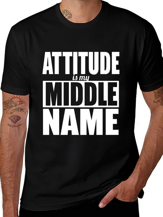 Attitude Is My Middle Name Black Graphic Tee