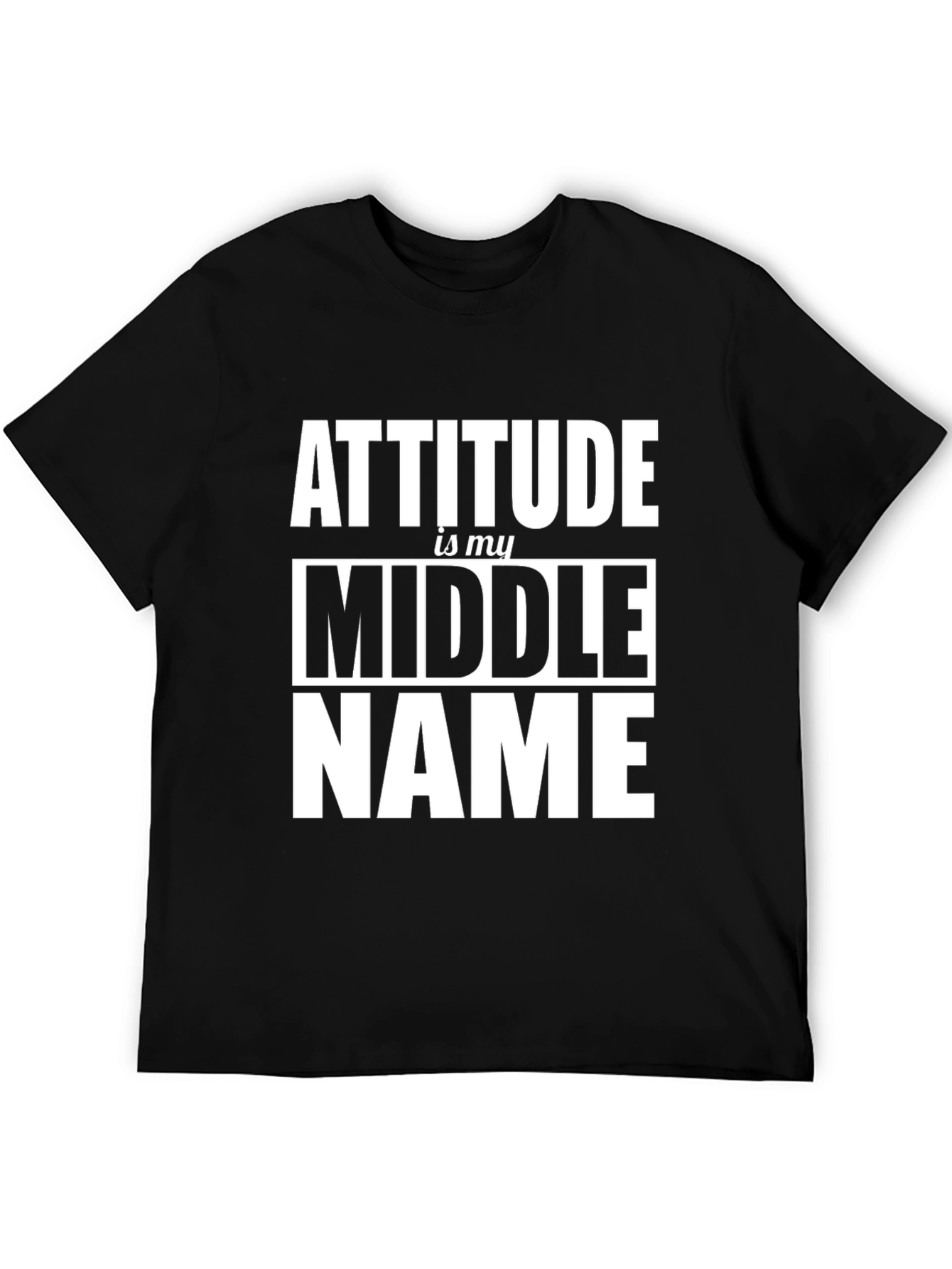Attitude Is My Middle Name Black Graphic Tee