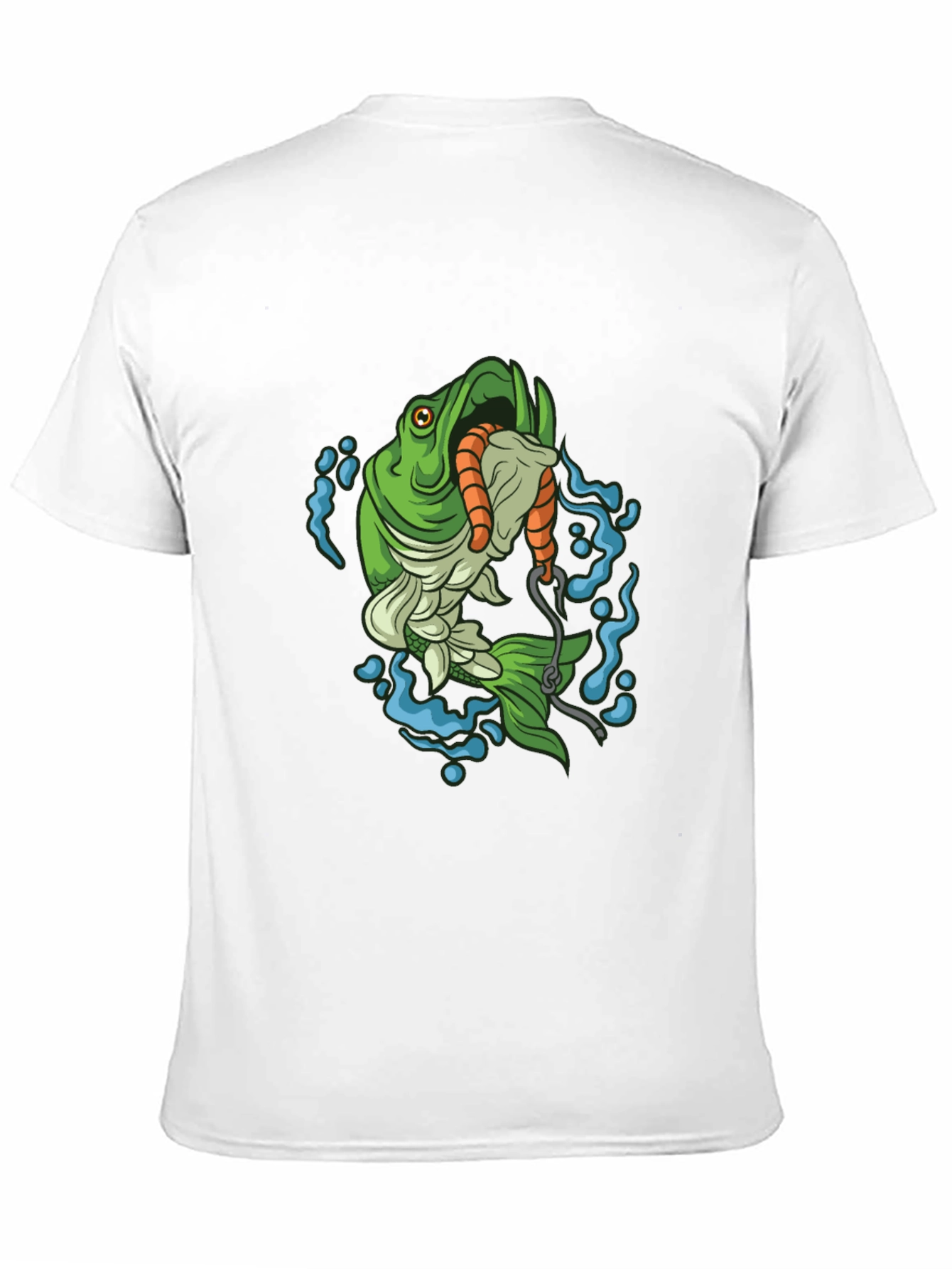 Bass Fishing T-Shirt - Hooked Worm Graphic Tee