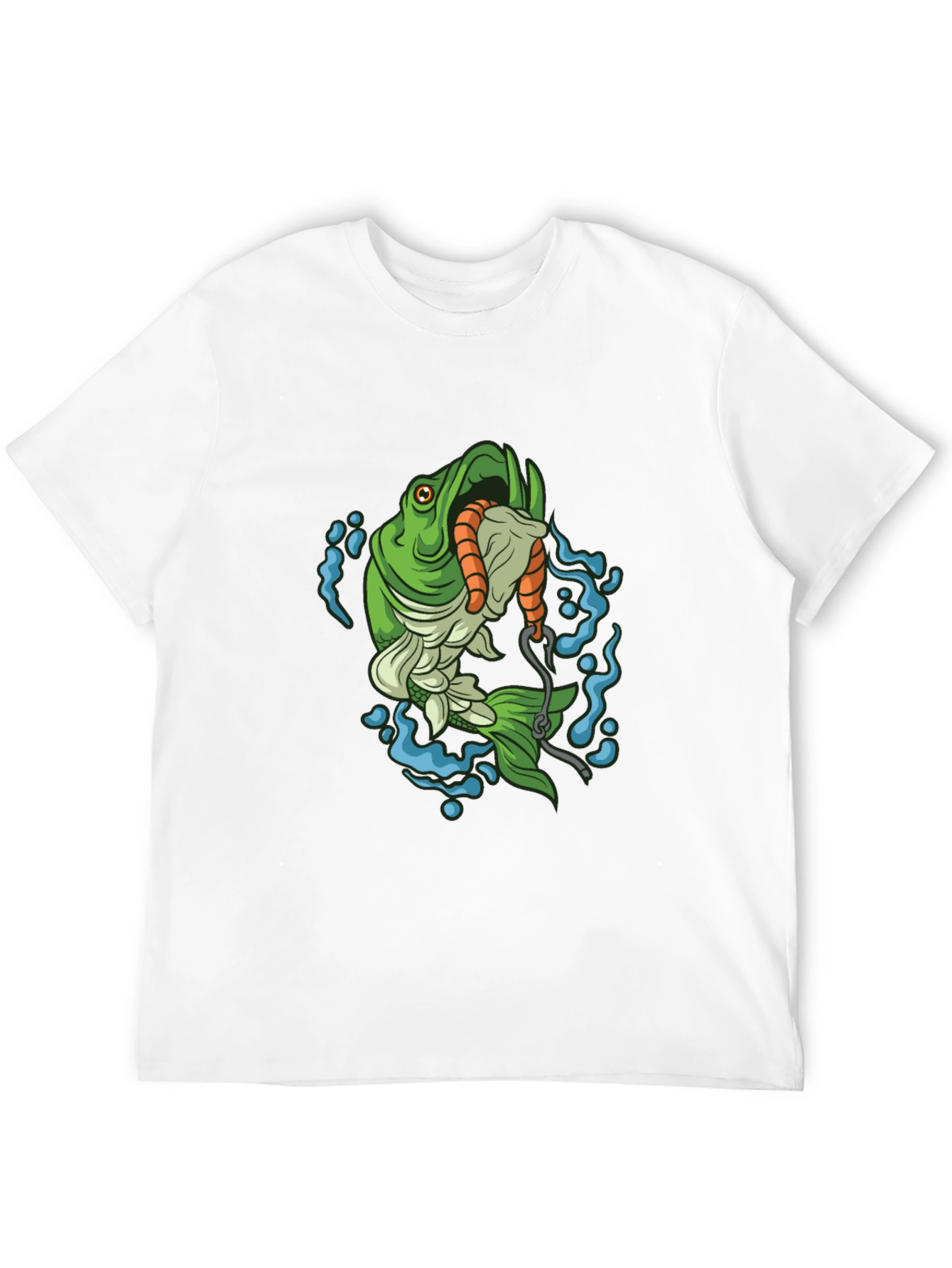 Bass Fishing T-Shirt - Hooked Worm Graphic Tee