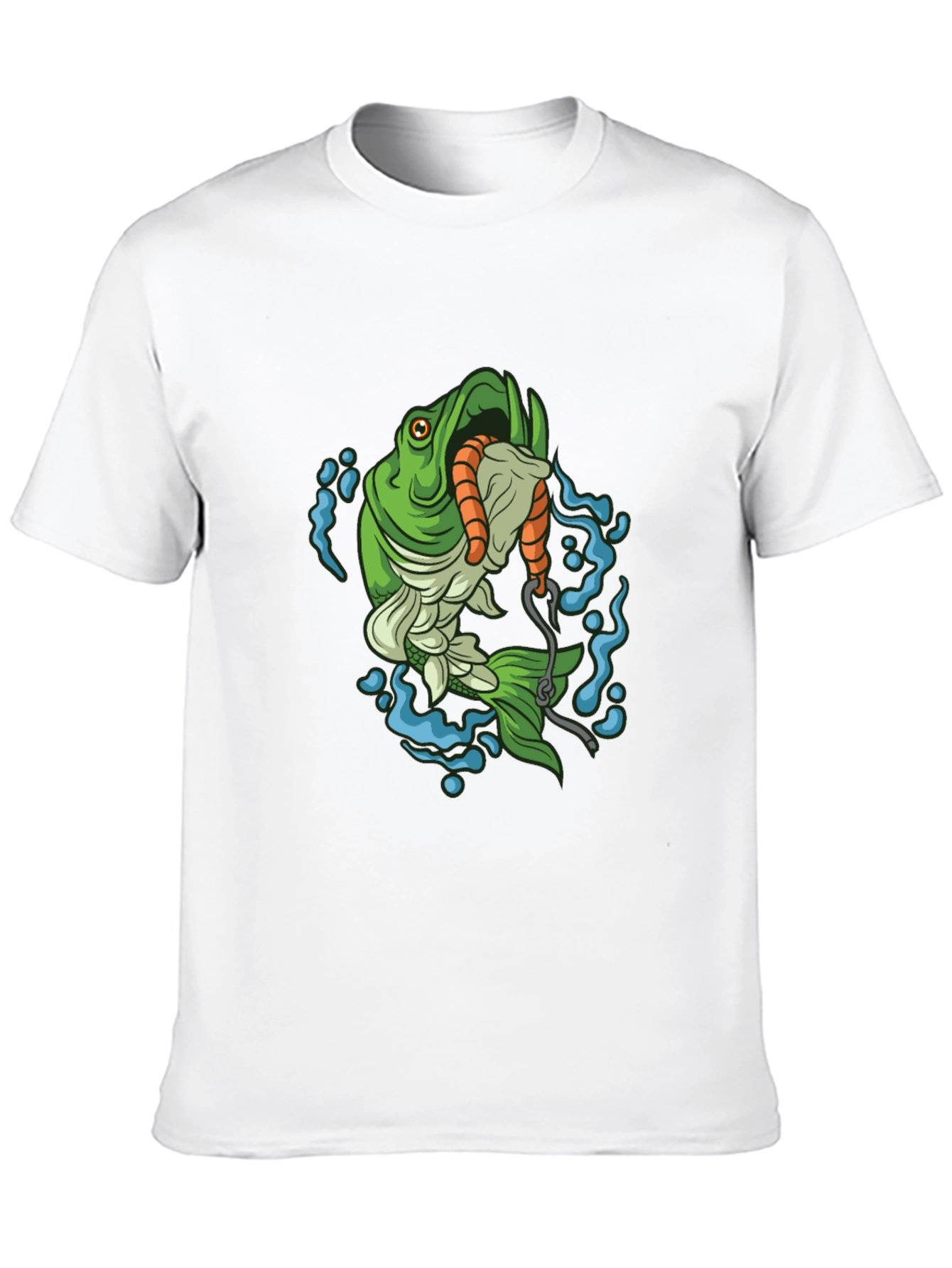 Bass Fishing T-Shirt - Hooked Worm Graphic Tee