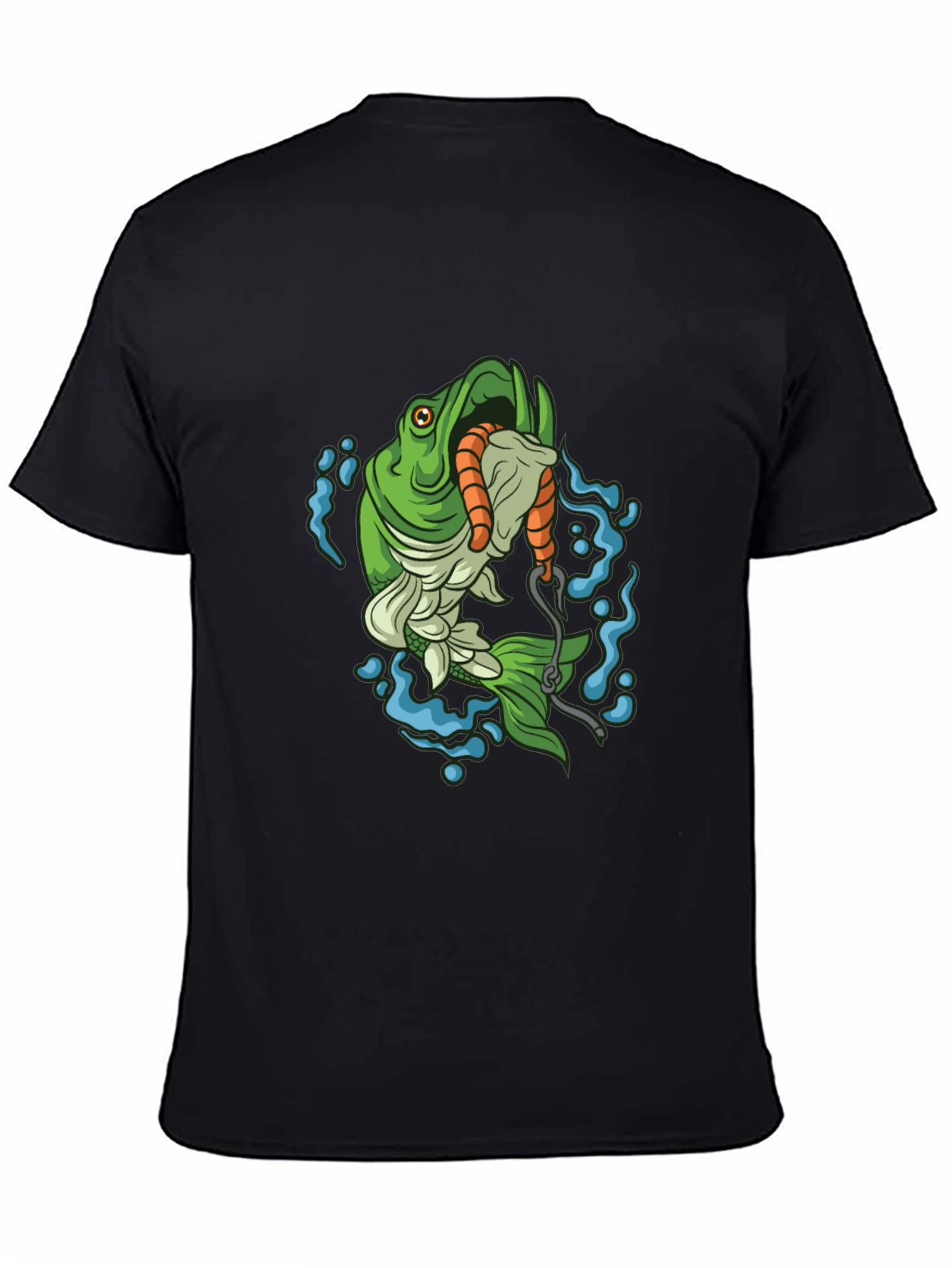 Bass Fishing T-Shirt - Hooked Worm Graphic Tee