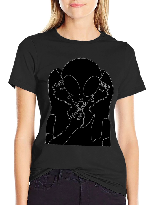 Alien Portrait Graphic Tee - Black