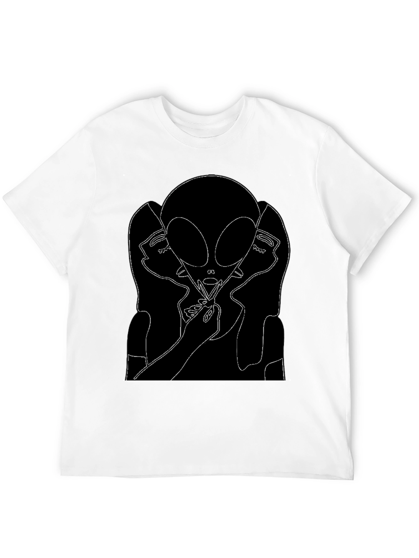 Alien Portrait Graphic Tee - Black