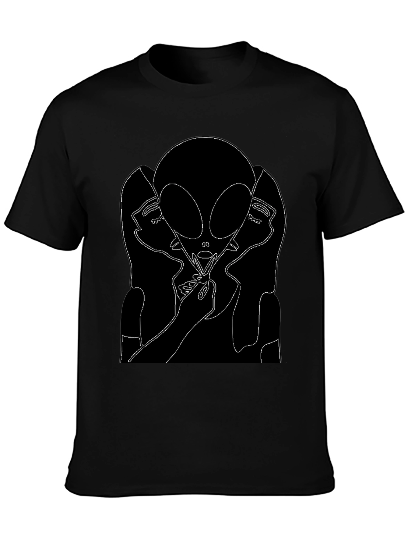 Alien Portrait Graphic Tee - Black