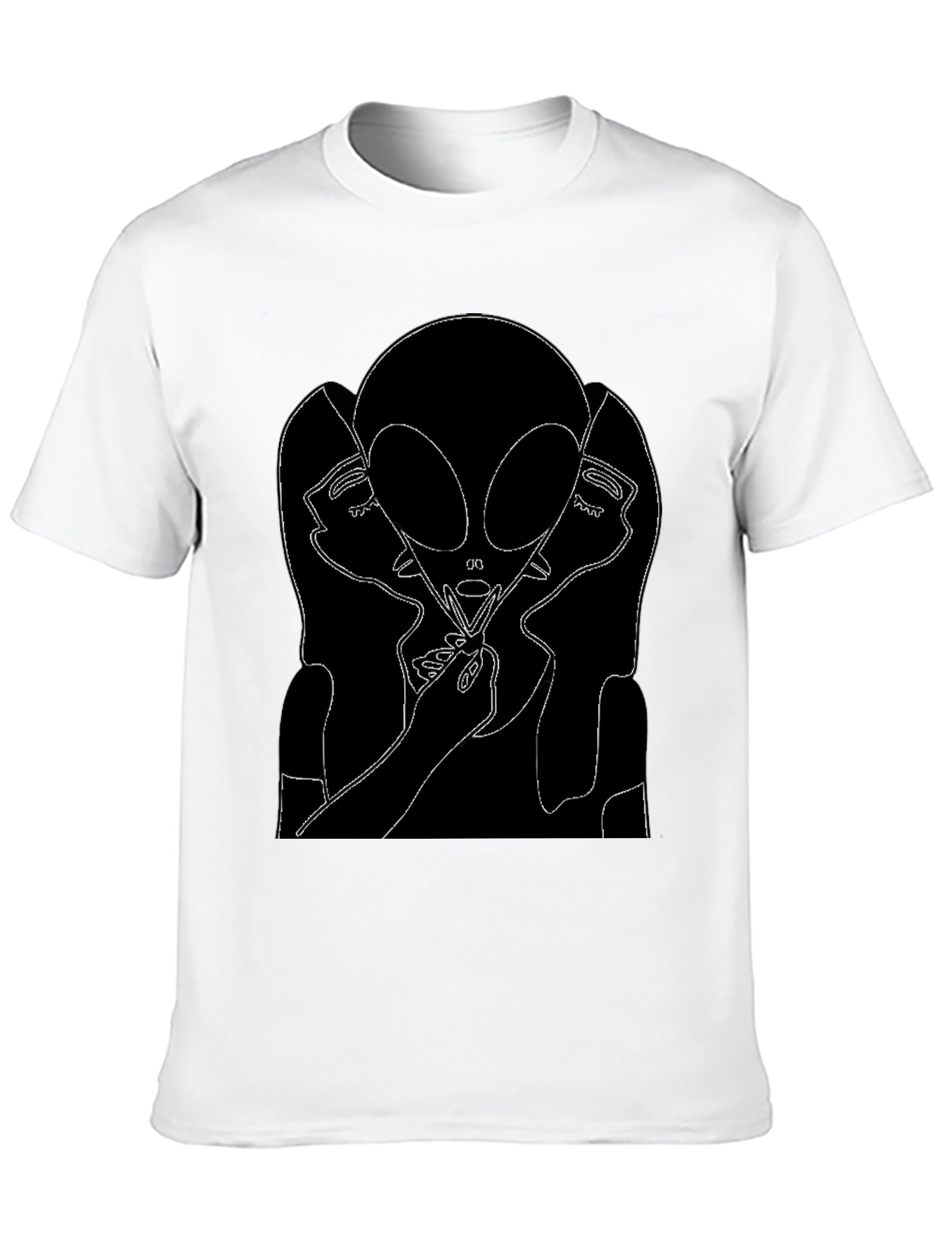 Alien Portrait Graphic Tee - Black