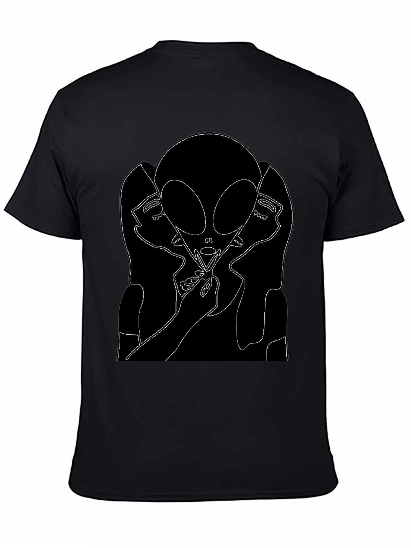 Alien Portrait Graphic Tee - Black