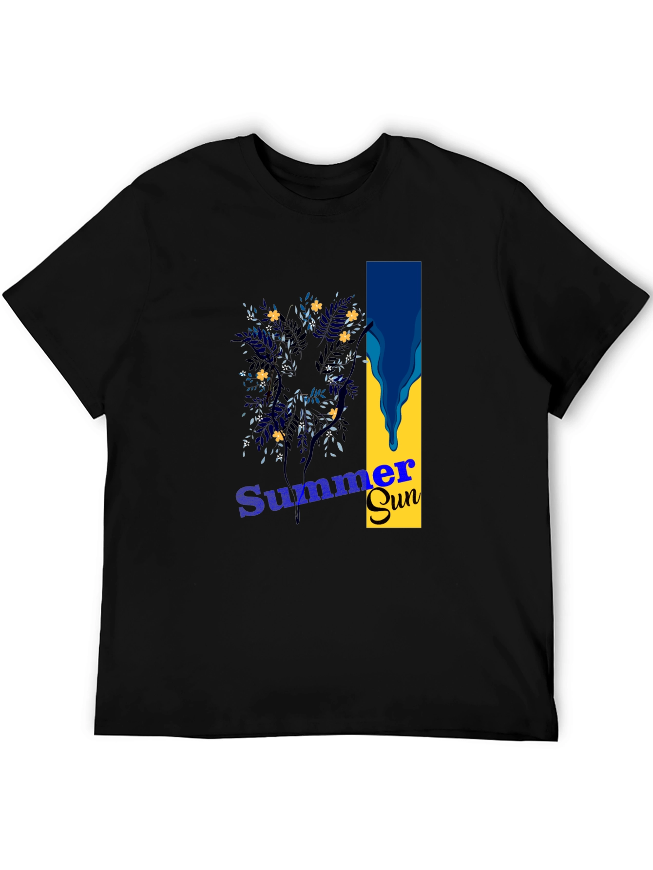 Summer Sun Graphic Tee - Stylish Mens Black T-Shirt