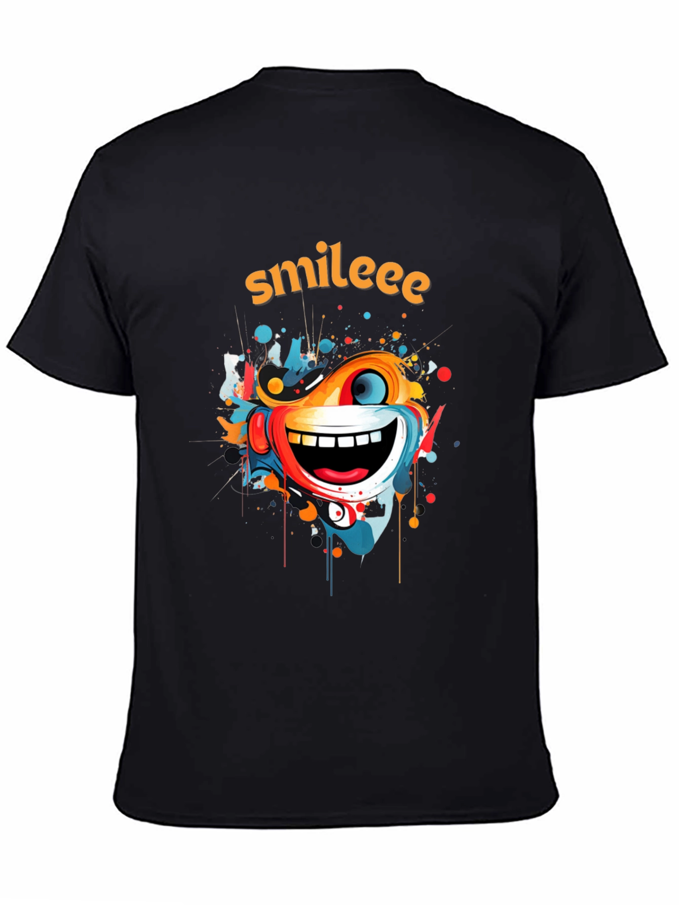 Smileee Graphic Print Black T-Shirt