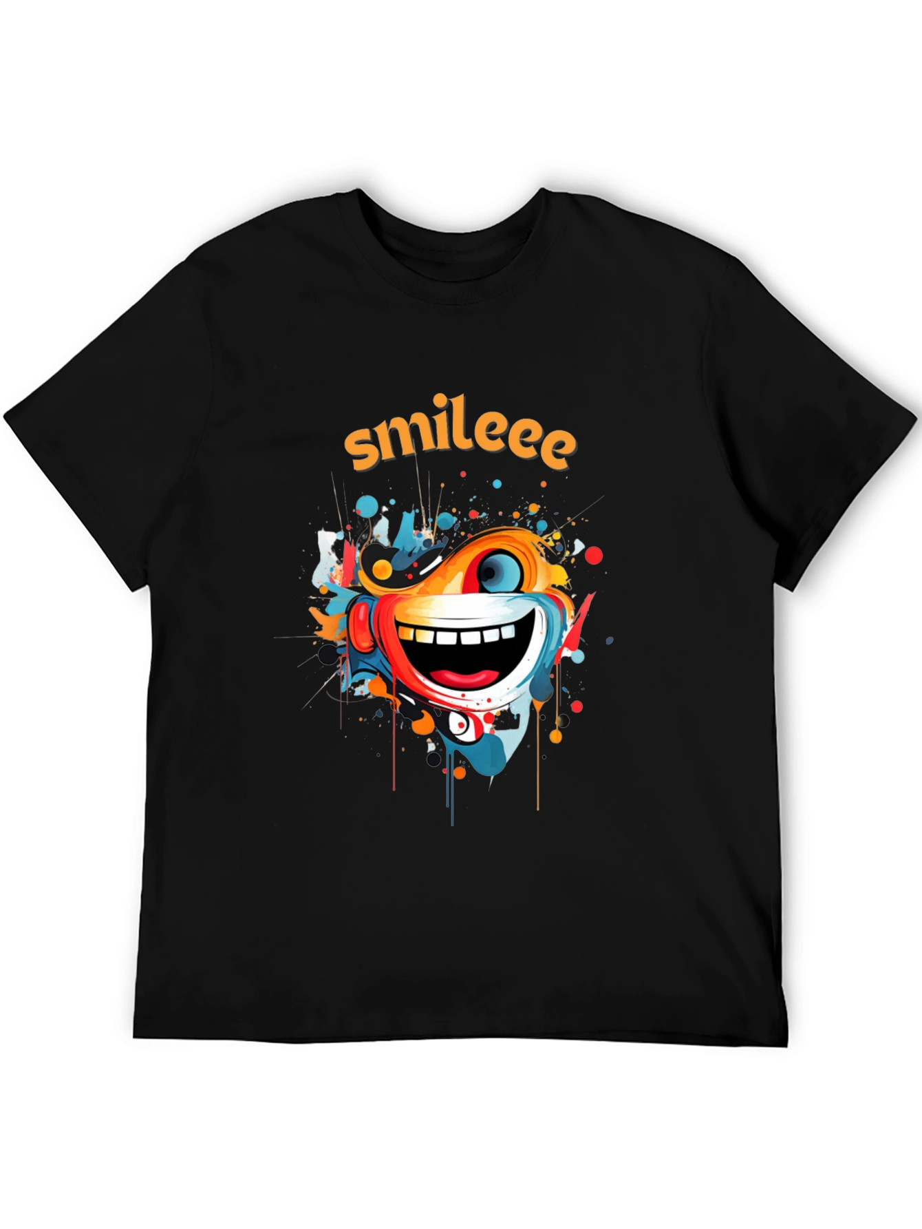 Smileee Graphic Print Black T-Shirt