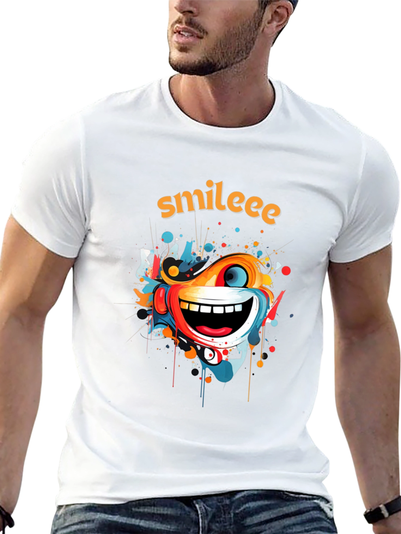 Smileee Graphic Print Black T-Shirt