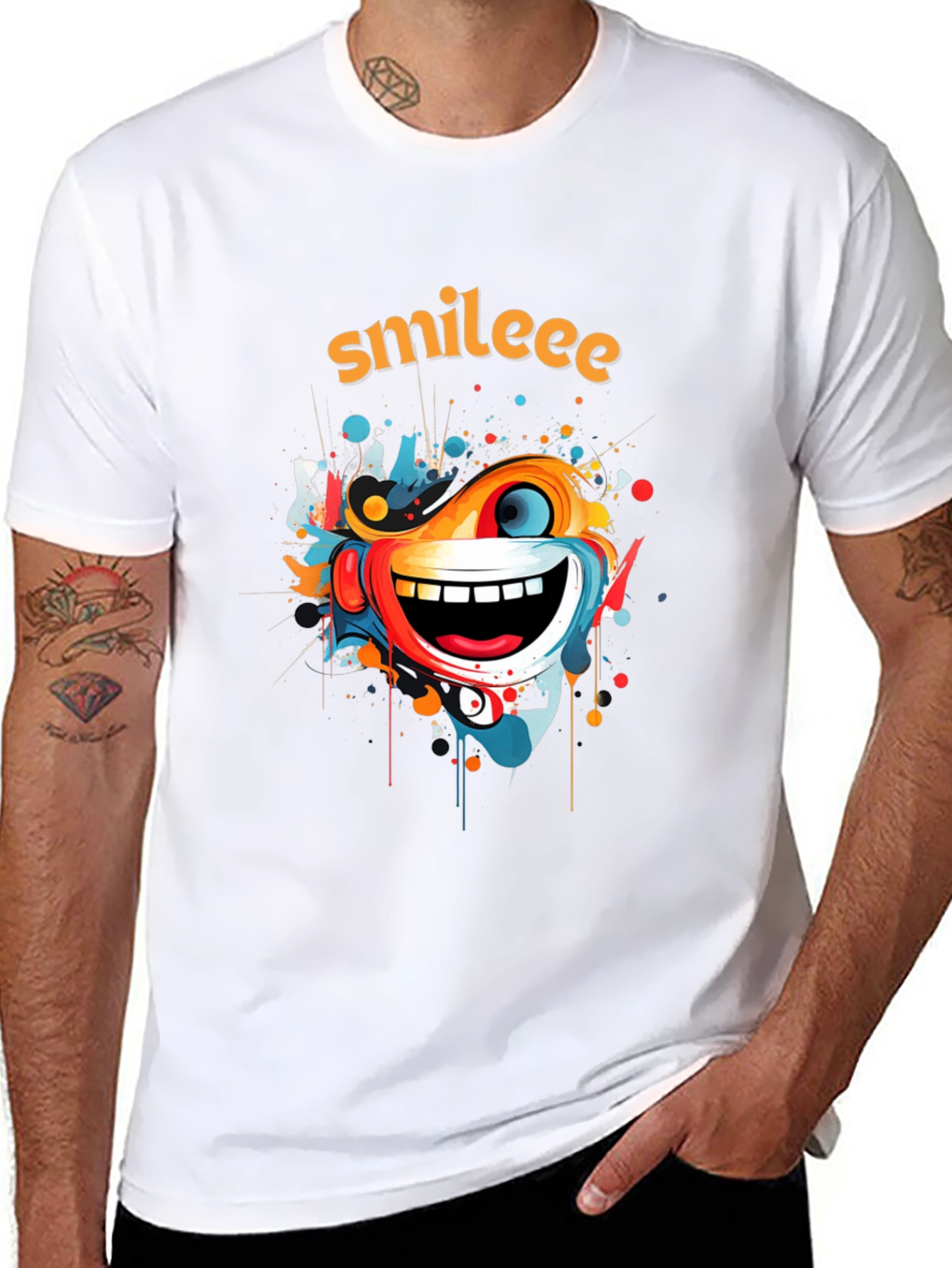 Smileee Graphic Print Black T-Shirt