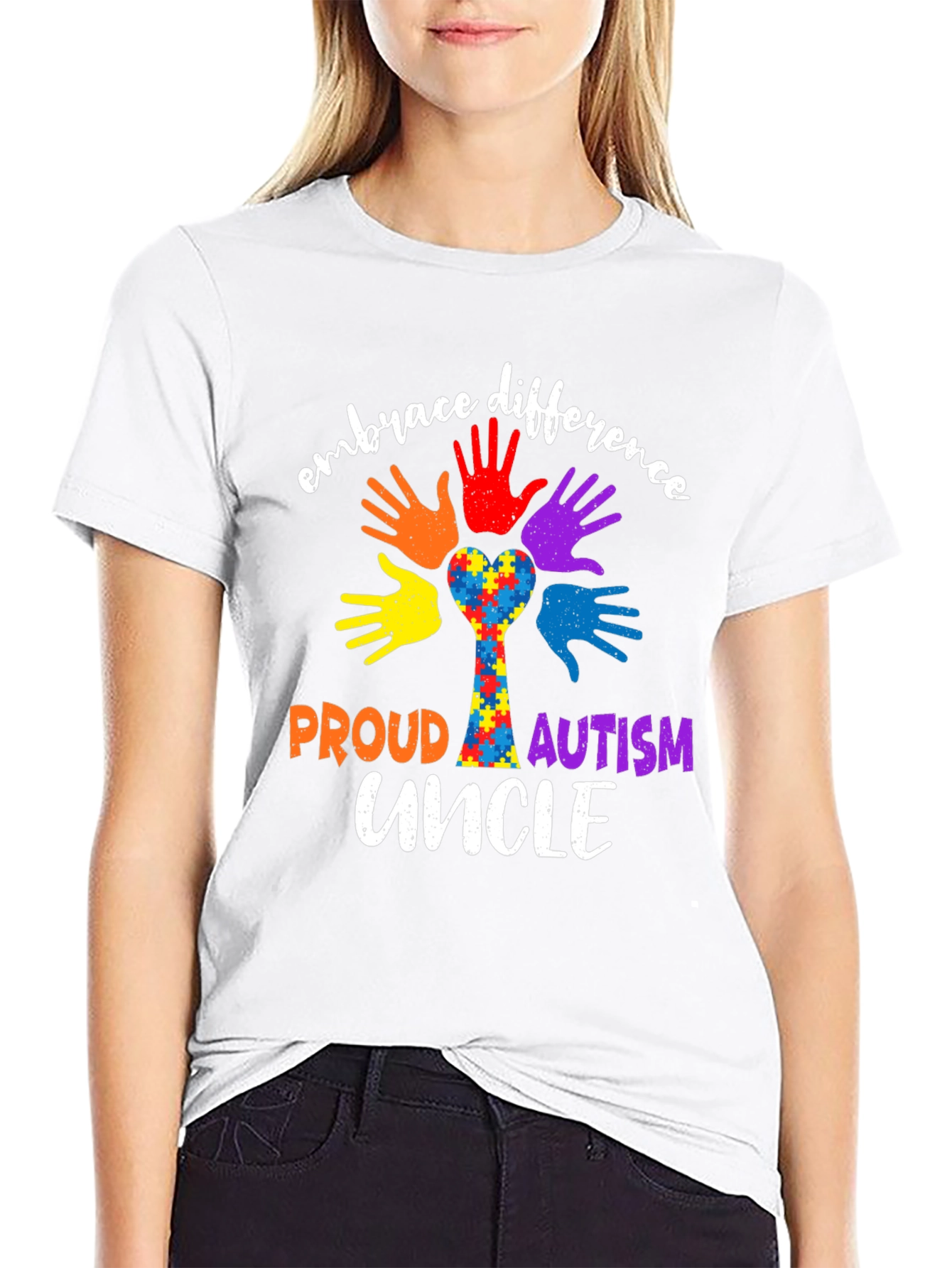 Proud Autism Uncle Embrace Difference T-Shirt