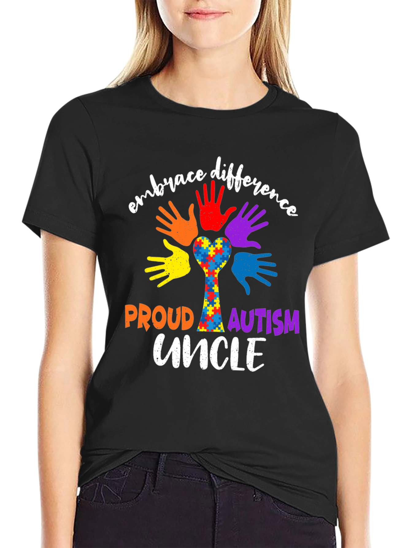Proud Autism Uncle Embrace Difference T-Shirt