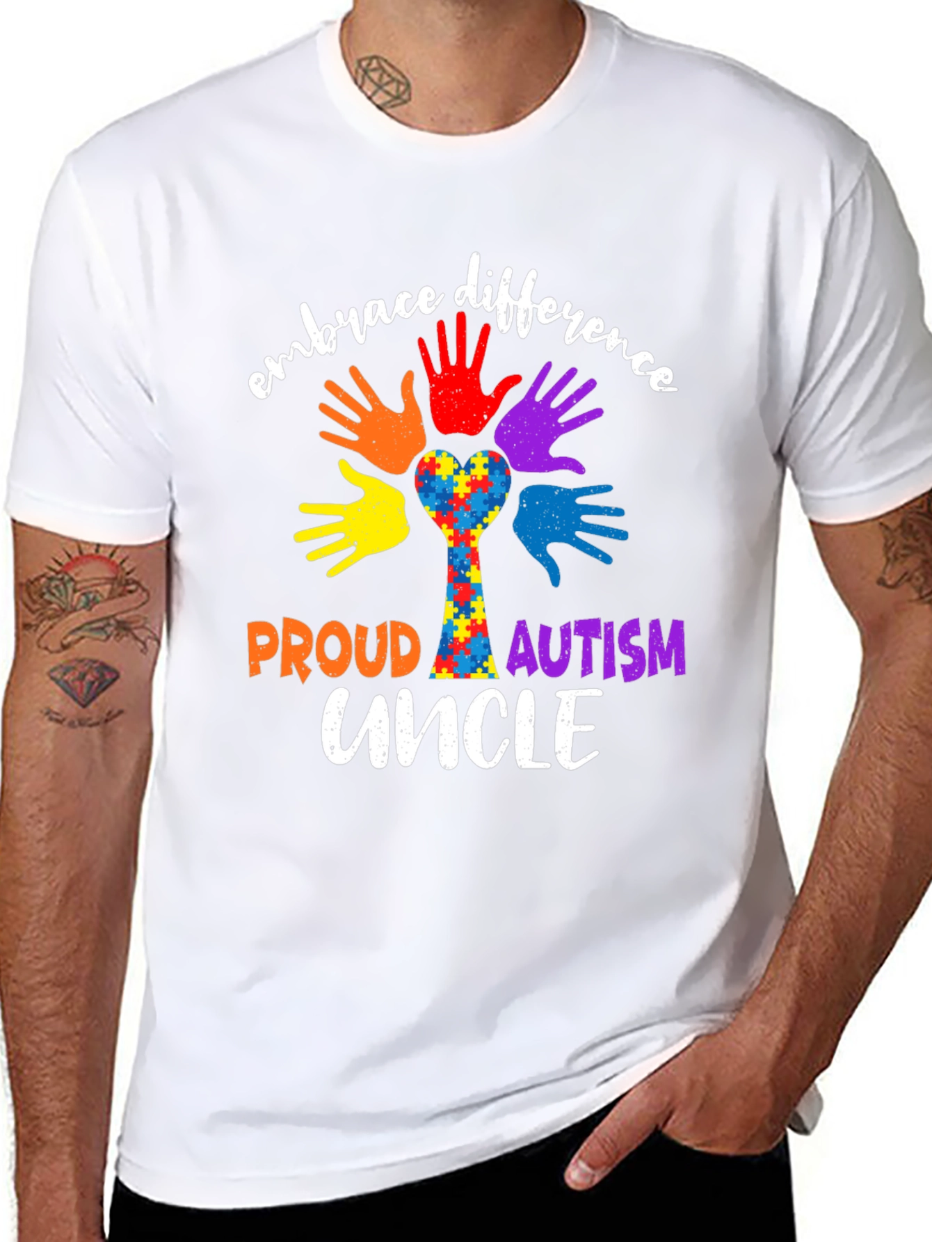 Proud Autism Uncle Embrace Difference T-Shirt