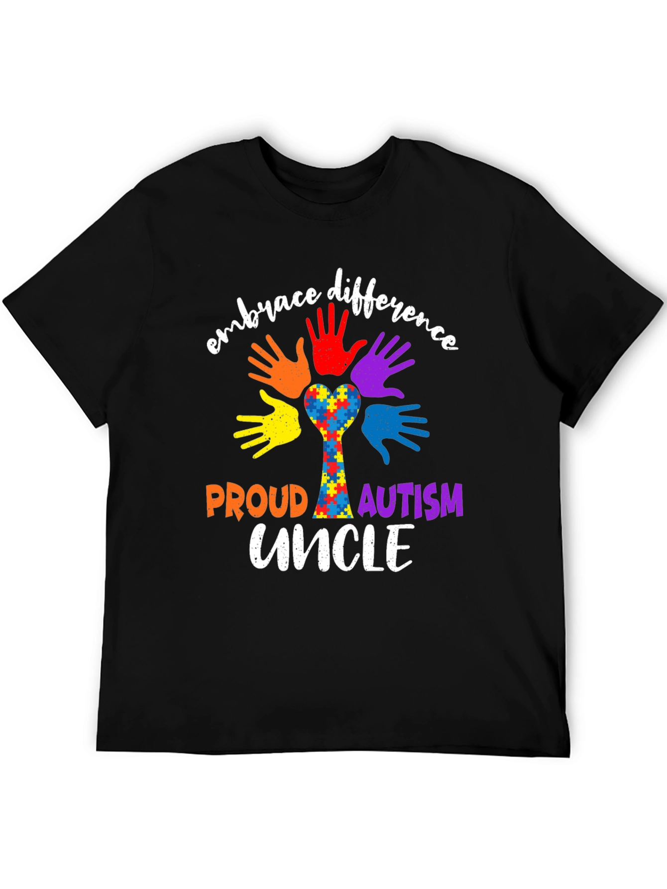 Proud Autism Uncle Embrace Difference T-Shirt